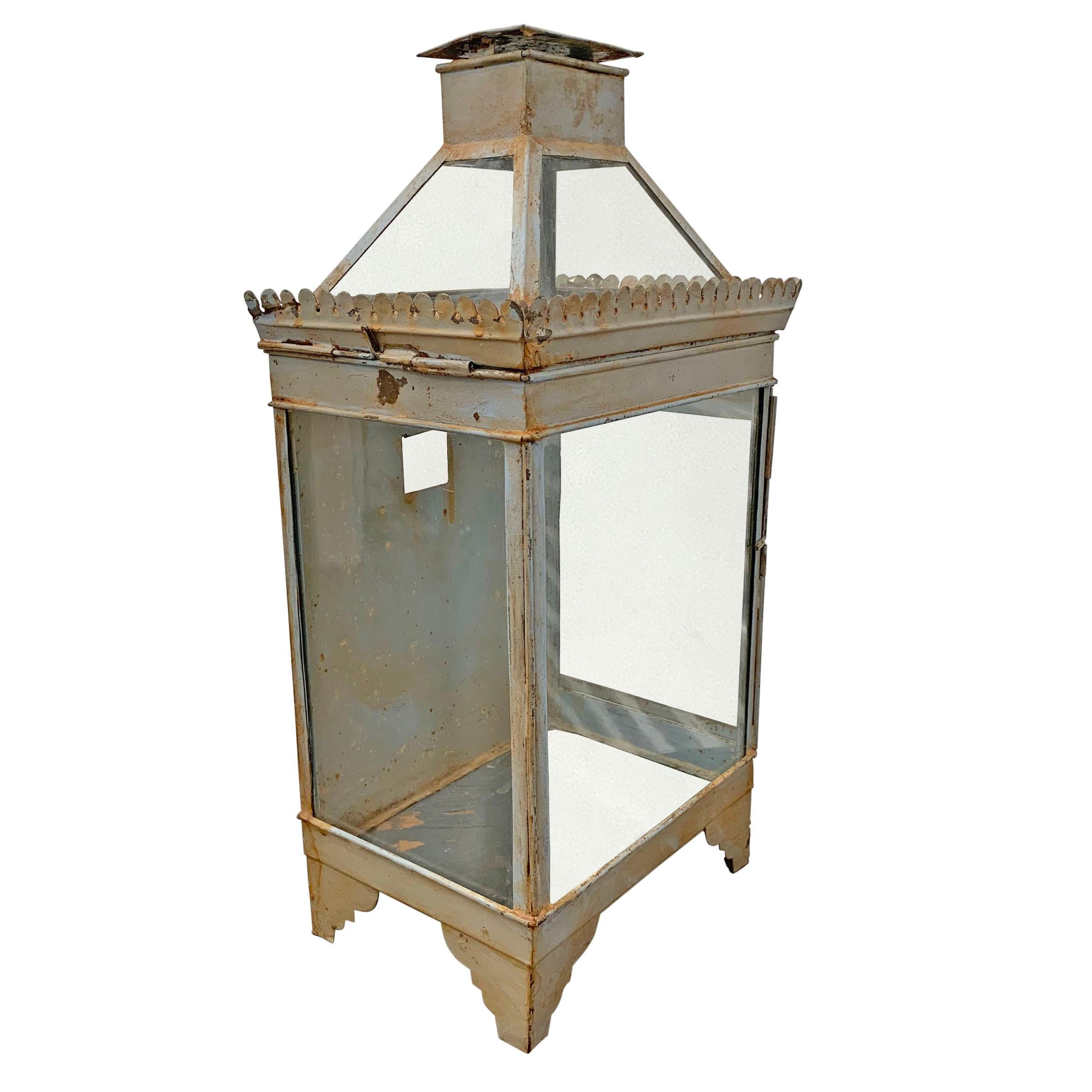 Rustic 19th Century English Tole Wall-Mount Lantern