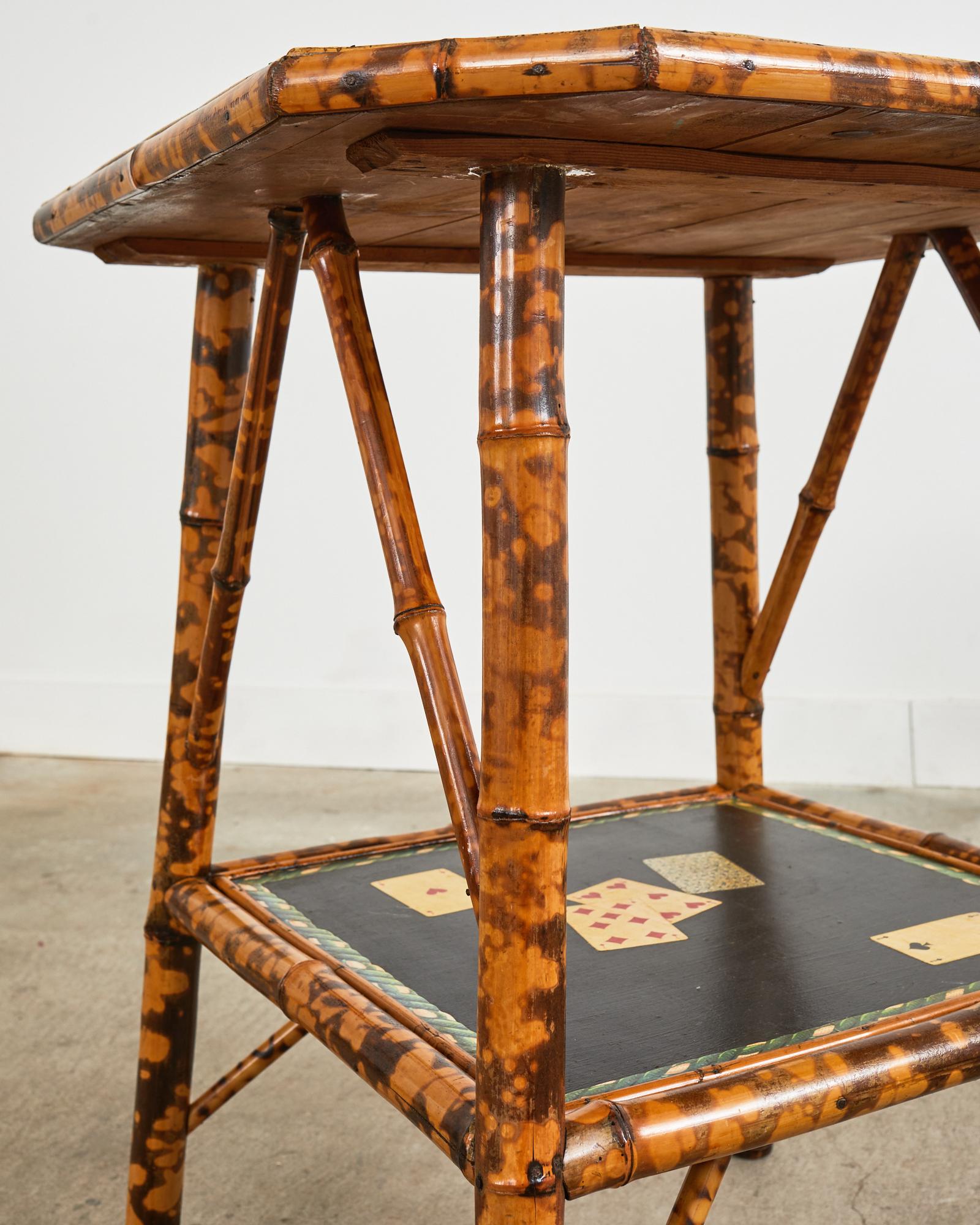 Englischer Schildpatt-Bambus-Trompe-l''oeil-Mitteltisch aus dem 19. Jahrhundert im Angebot 9