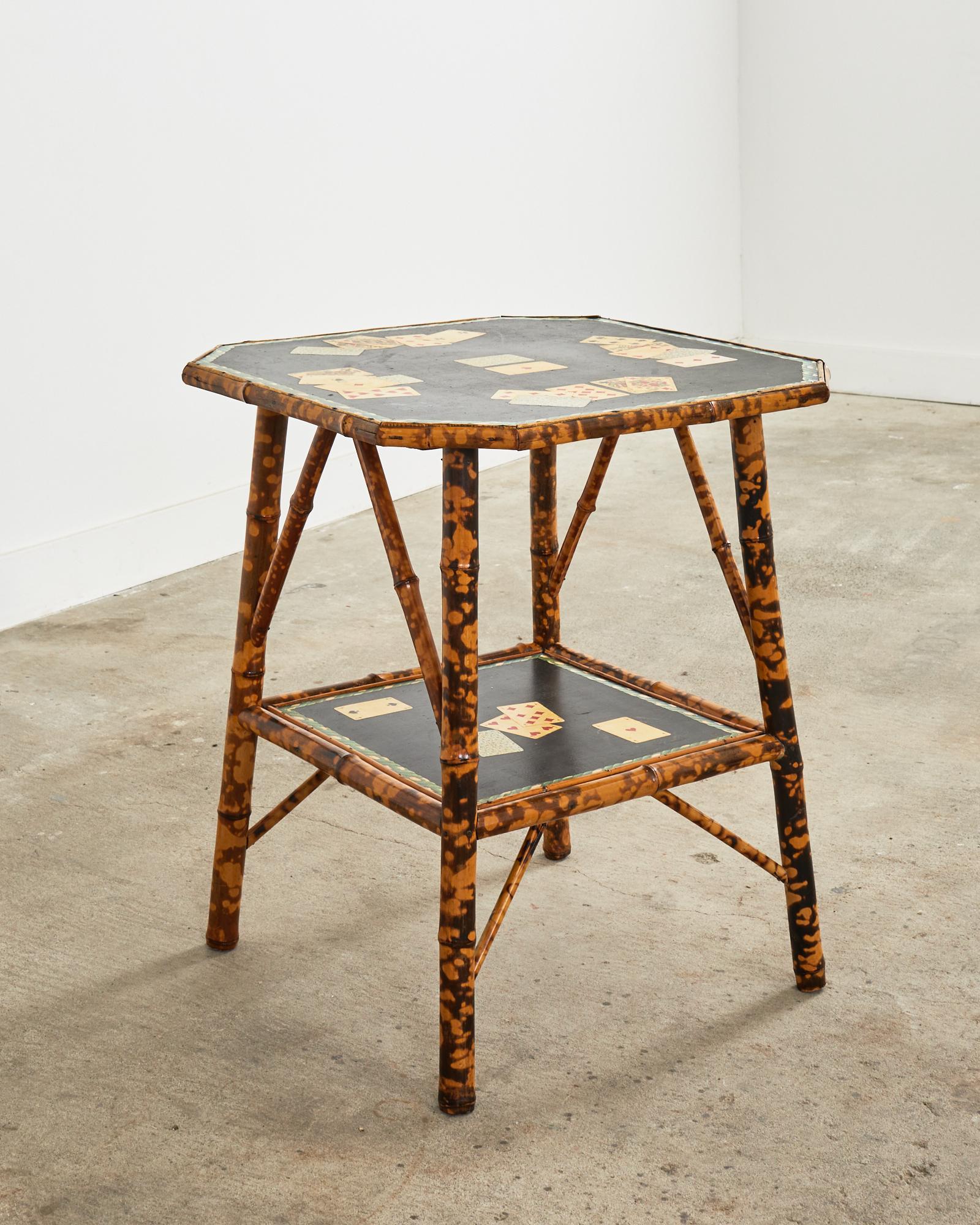 19th Century English Tortoise Bamboo Trompe L'oeil Centre Table For Sale 12