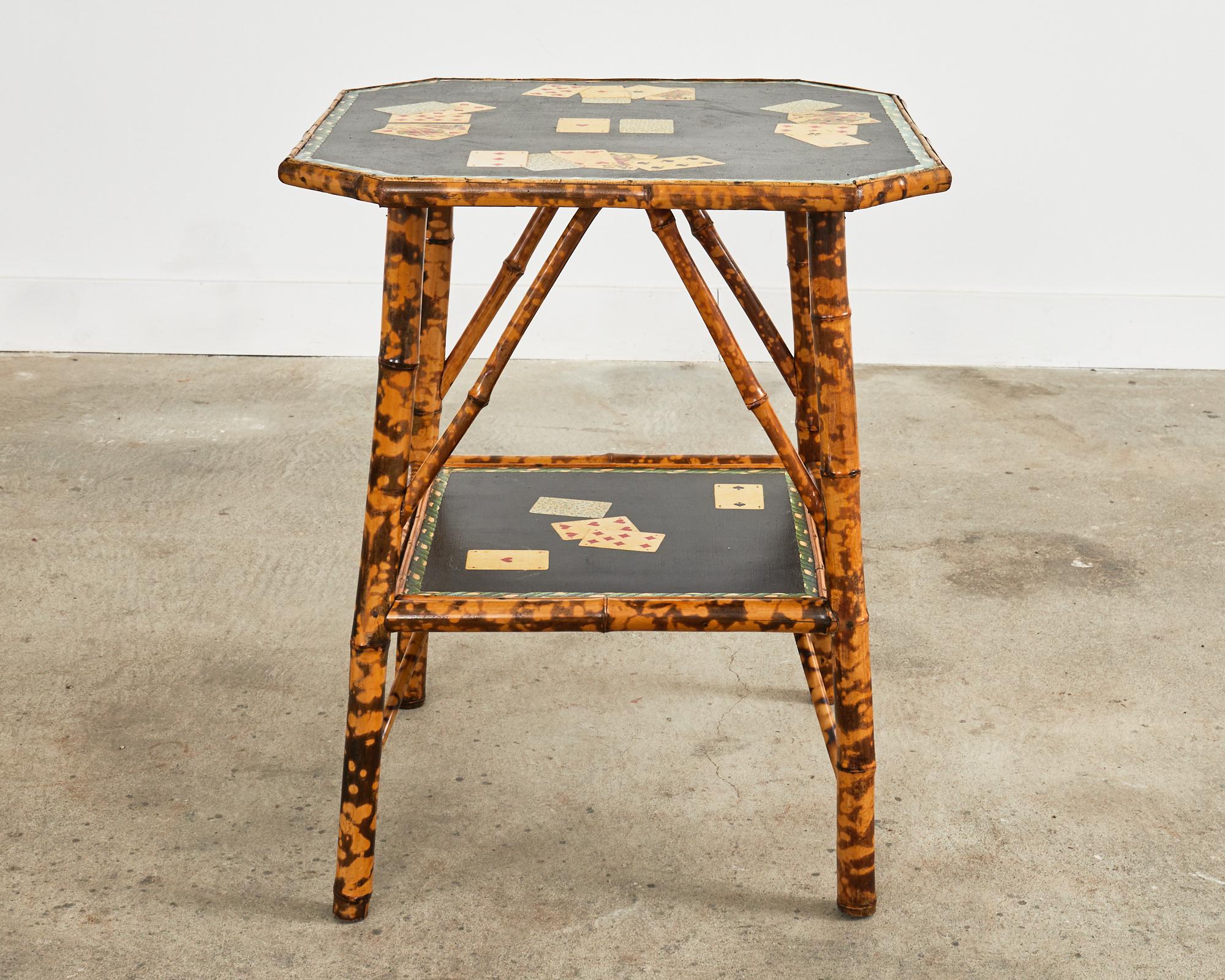 Englischer Schildpatt-Bambus-Trompe-l''oeil-Mitteltisch aus dem 19. Jahrhundert im Angebot 15