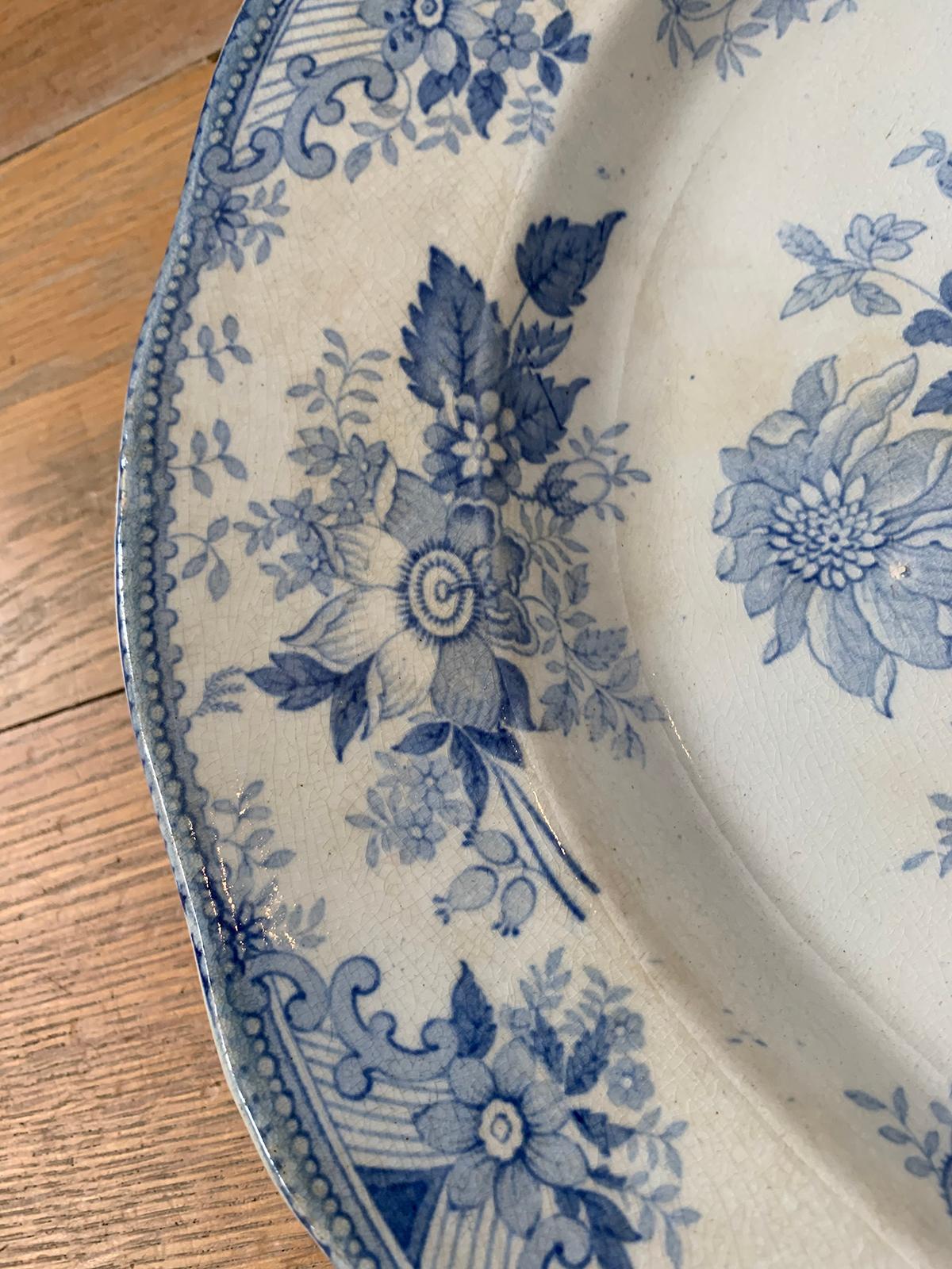 19th Century English Transferware Charger in Asiatic Pheasants Pattern Signed JF For Sale 2