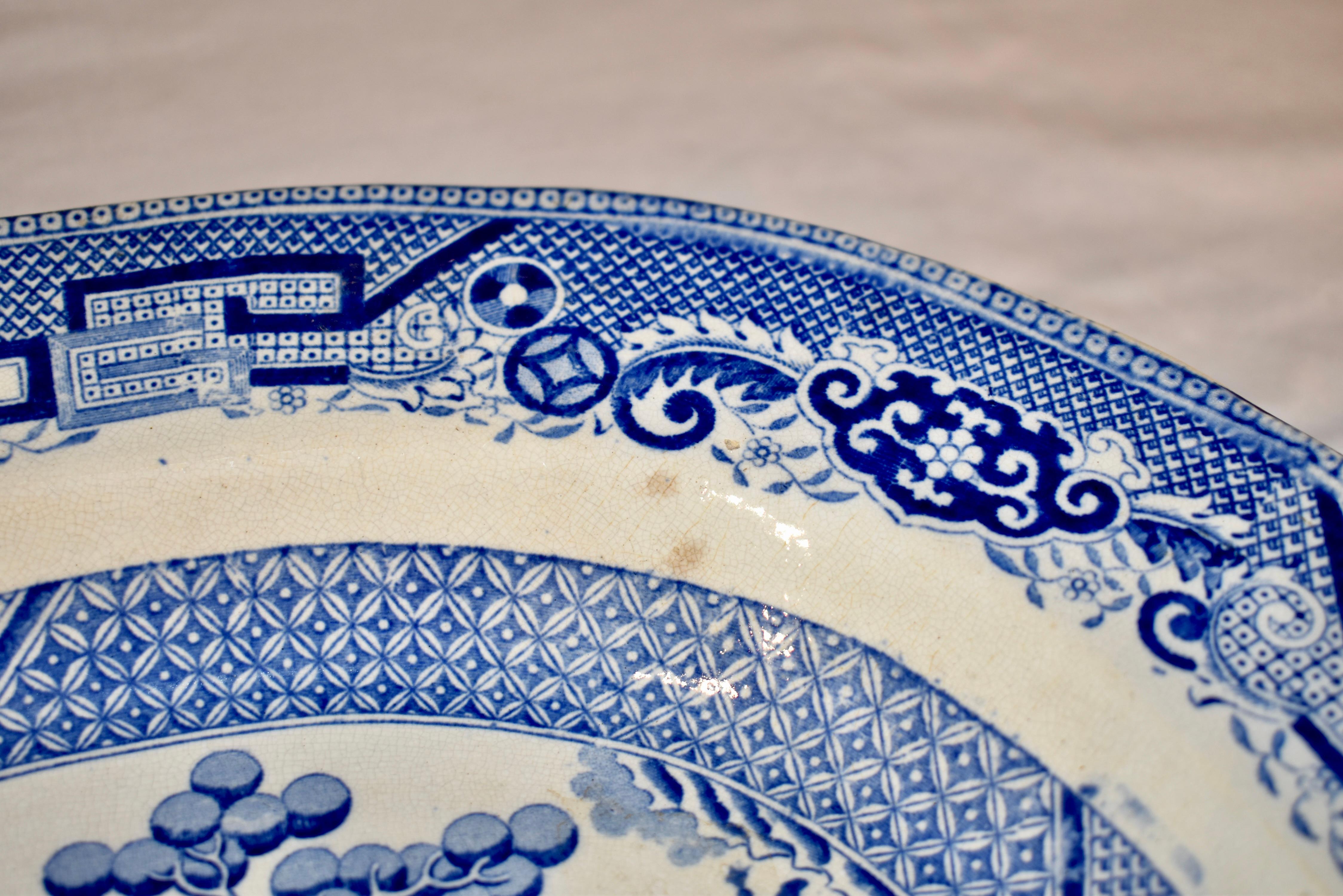 19th Century English Transferware Platter In Good Condition For Sale In High Point, NC