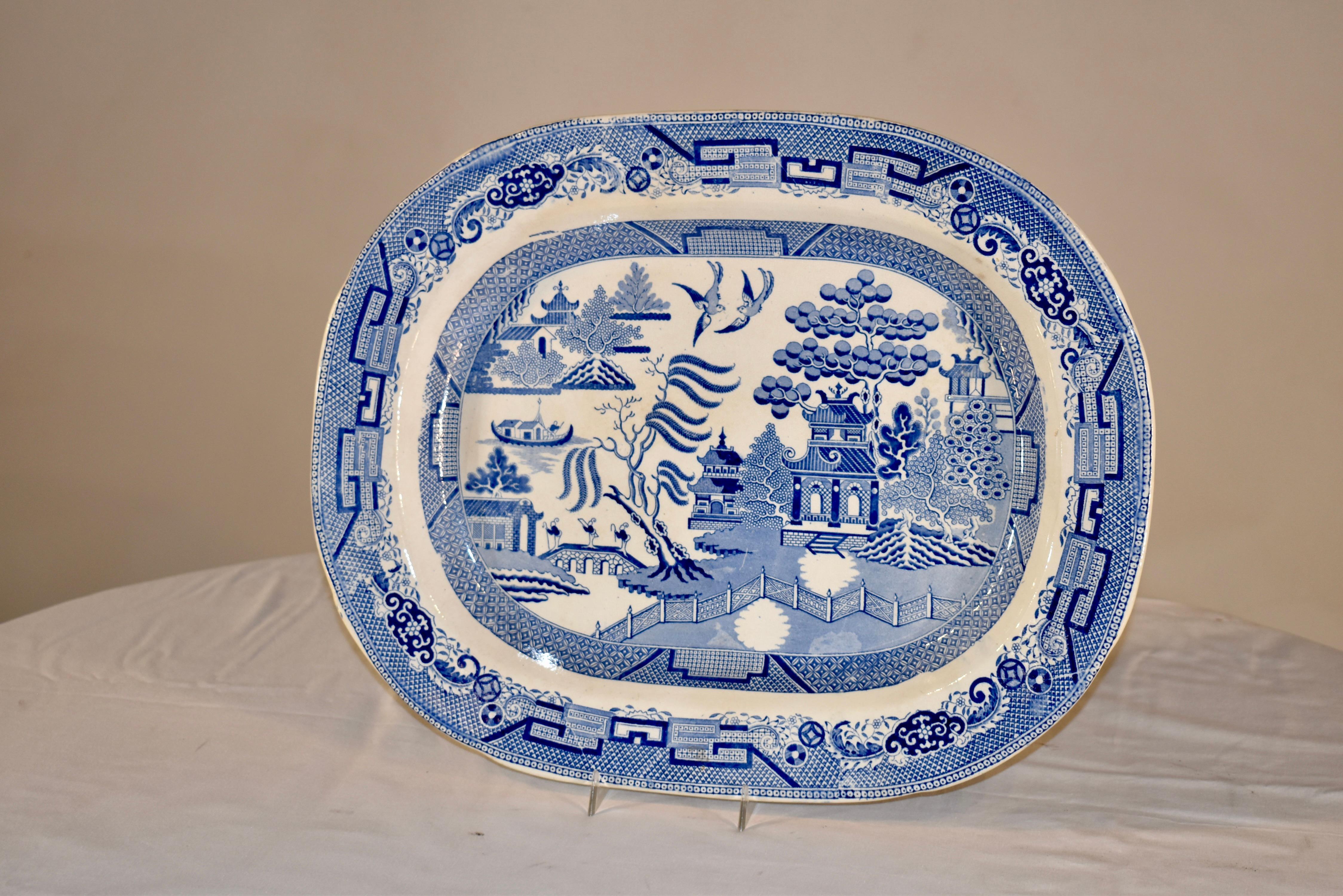 Ceramic 19th Century English Transferware Platter For Sale