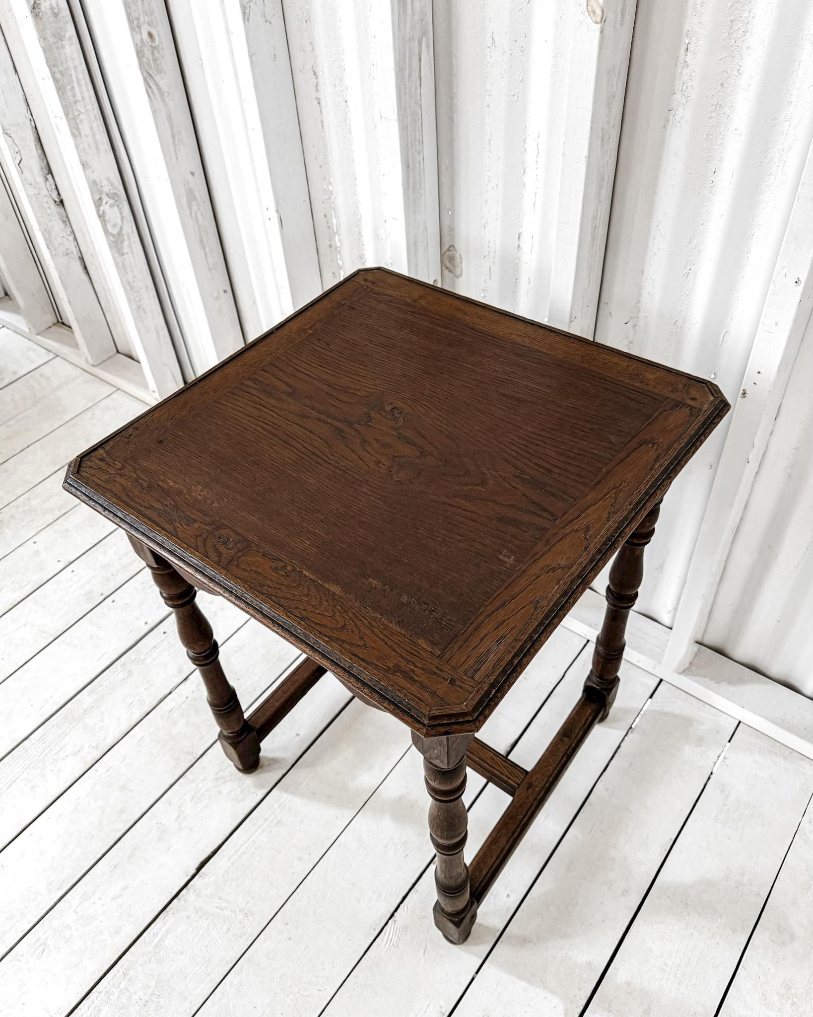 19th Century English Trestle Base Accent Table with Dark Stain For Sale 6
