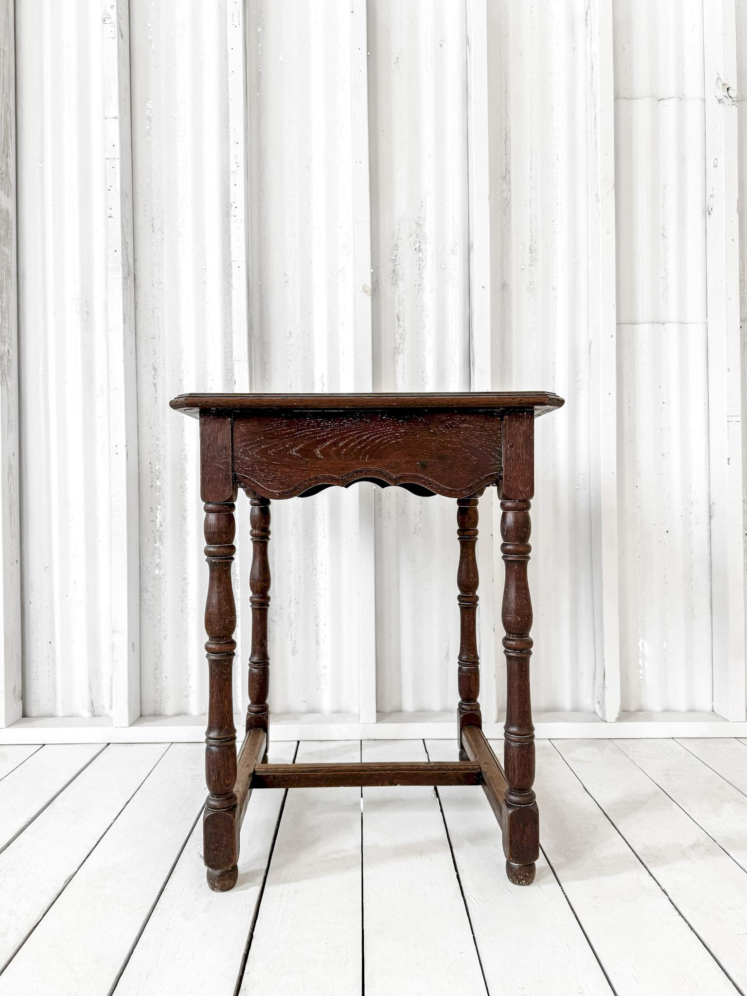 19th Century English Trestle Base Accent Table with Dark Stain For Sale 7