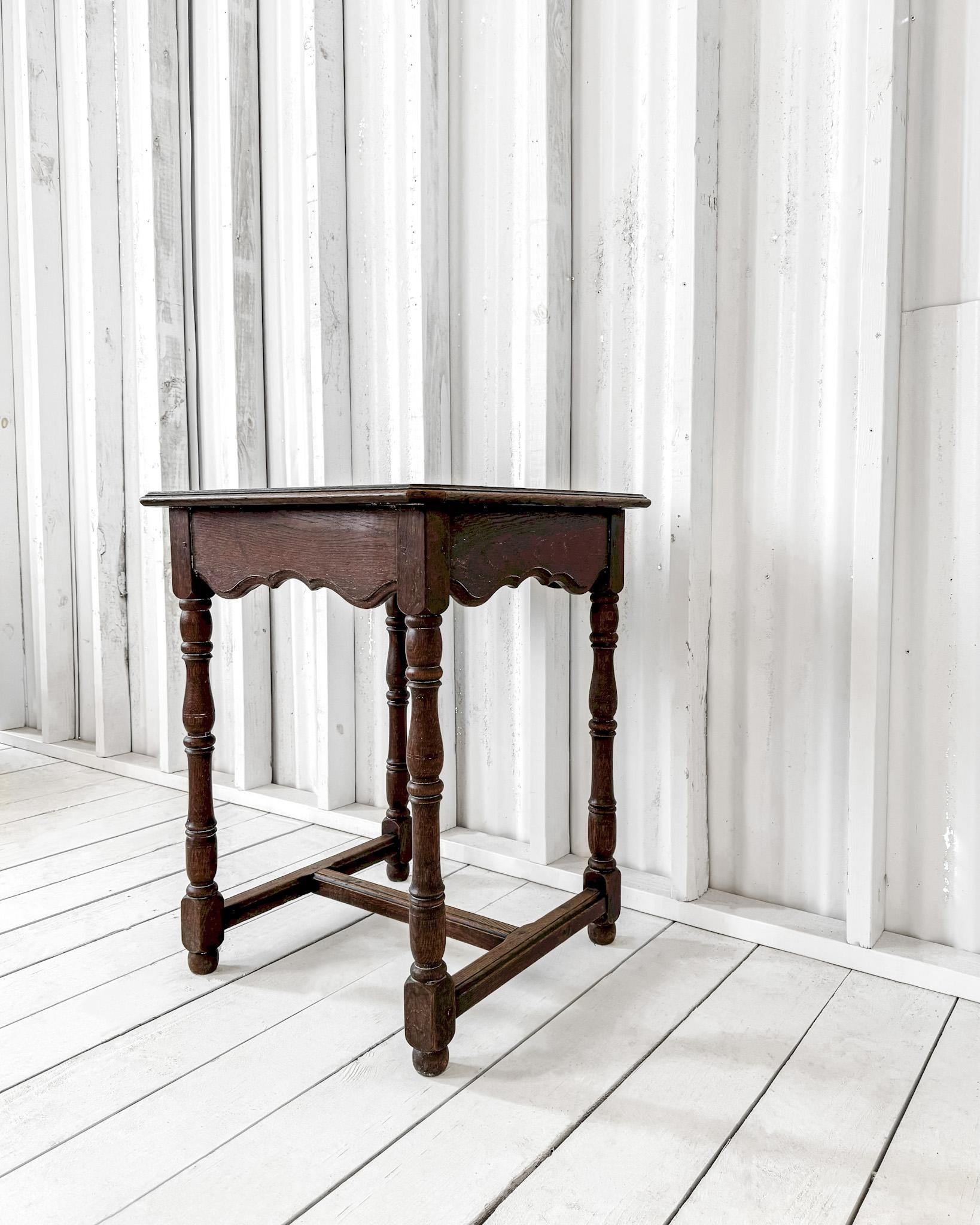 19th Century English Trestle Base Accent Table with Dark Stain For Sale 5