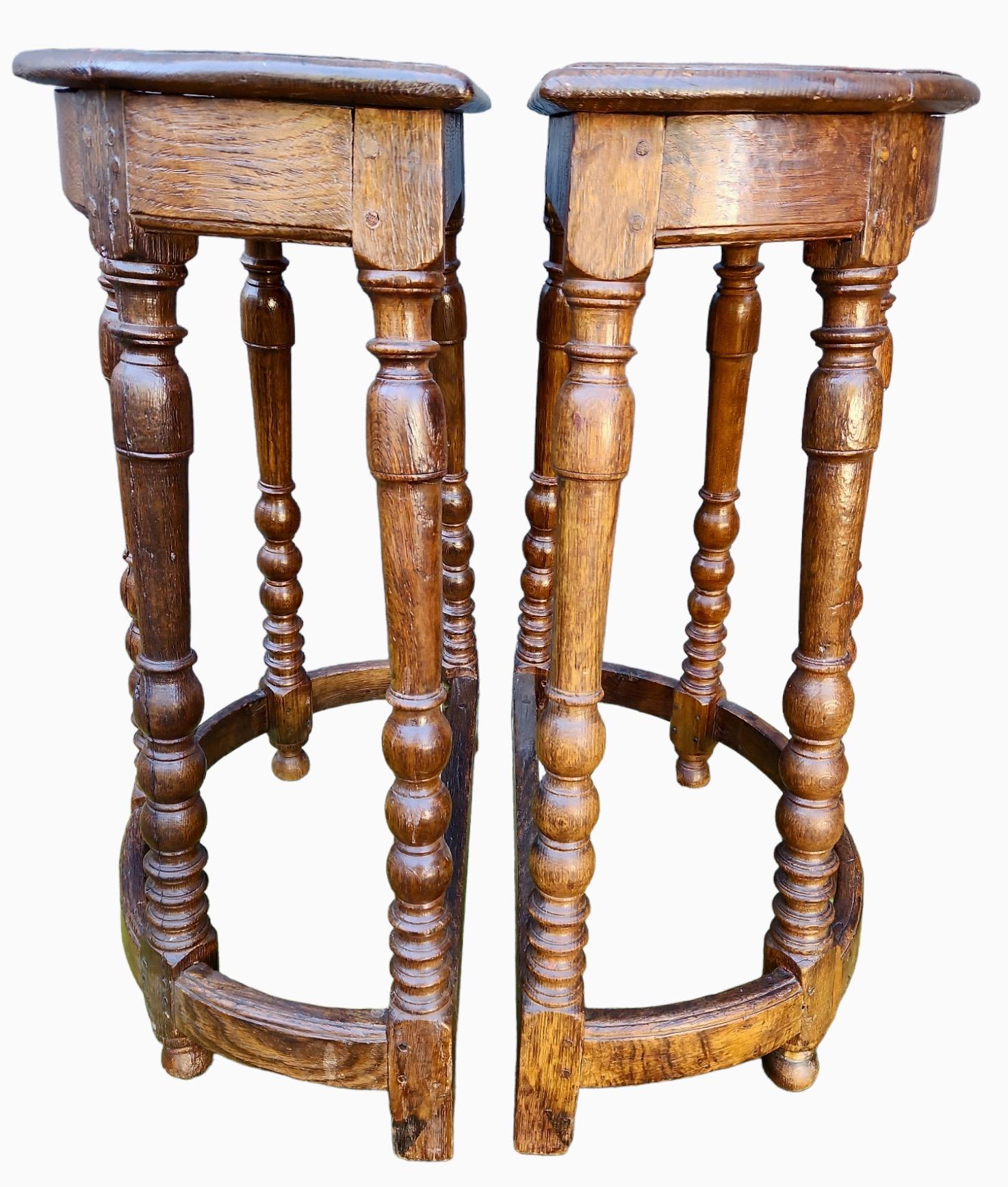 Hand-Crafted 19th Century English Trestle Console Tables For Sale