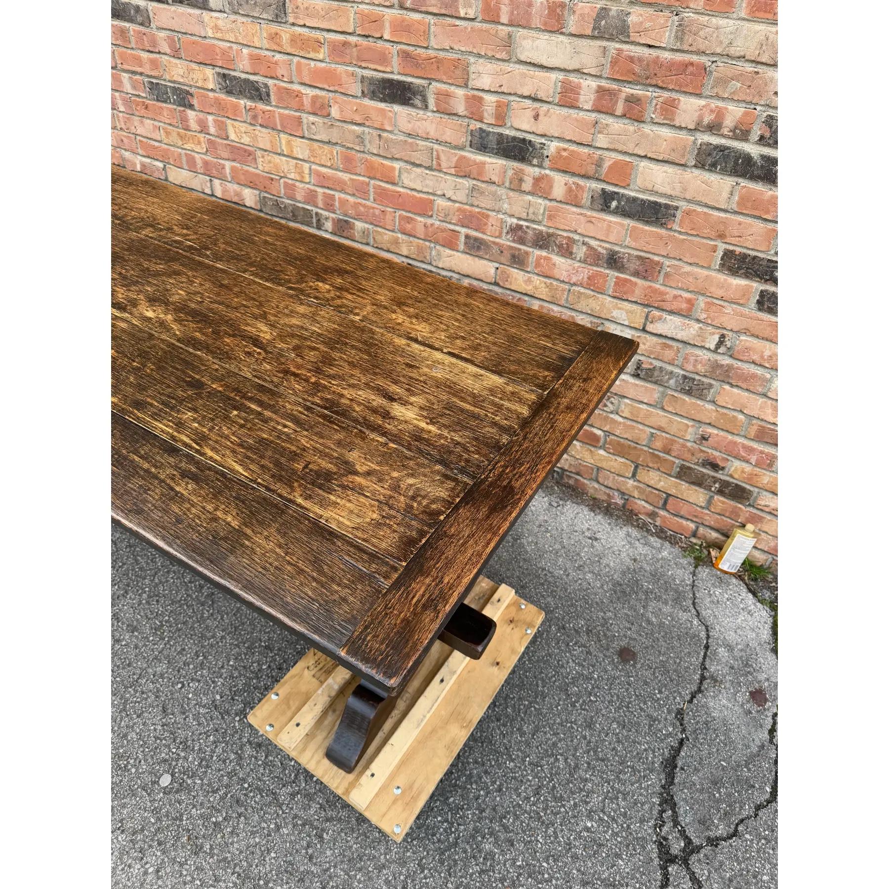 19th Century English Trestle Table In Good Condition For Sale In Nashville, TN