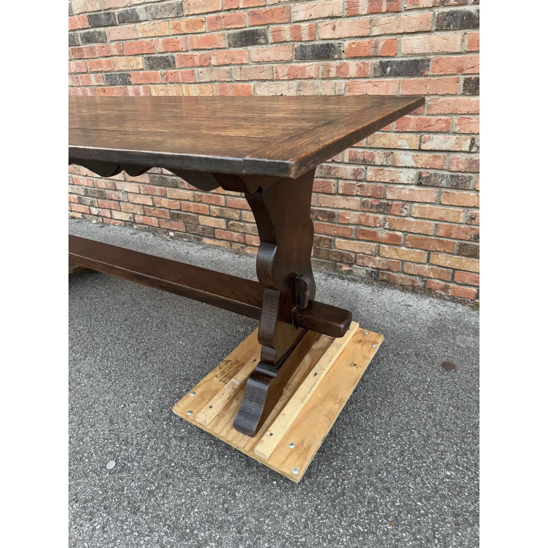 19th Century English Trestle Table For Sale 1