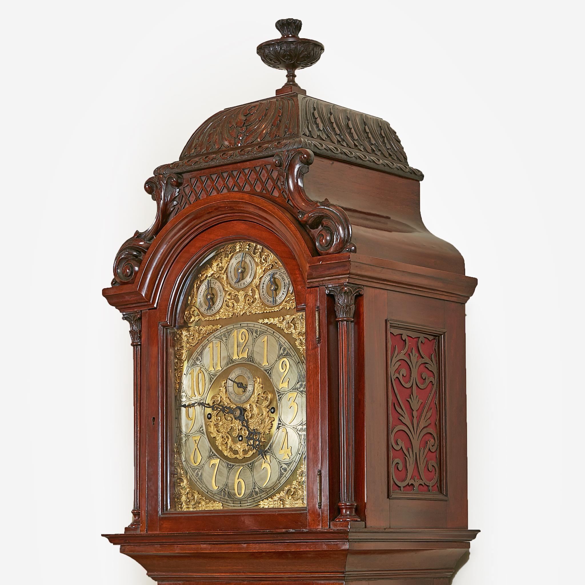 Victorian 19th Century English Tube Chimer Longcase Clock For Sale