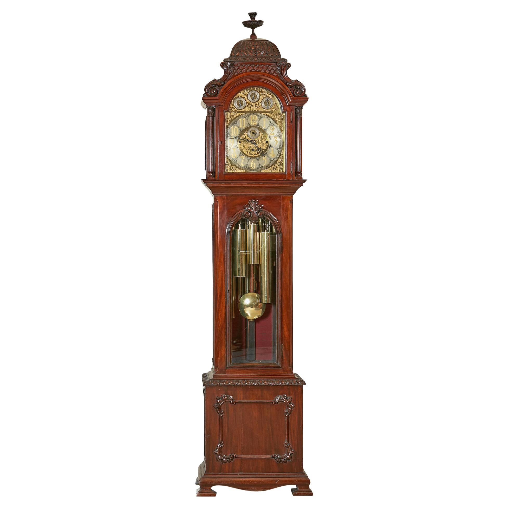 19th Century English Tube Chimer Longcase Clock