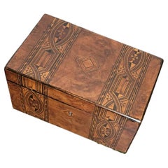 Antique 19th Century English Tunbridge Ware Marquetry Tea Caddy