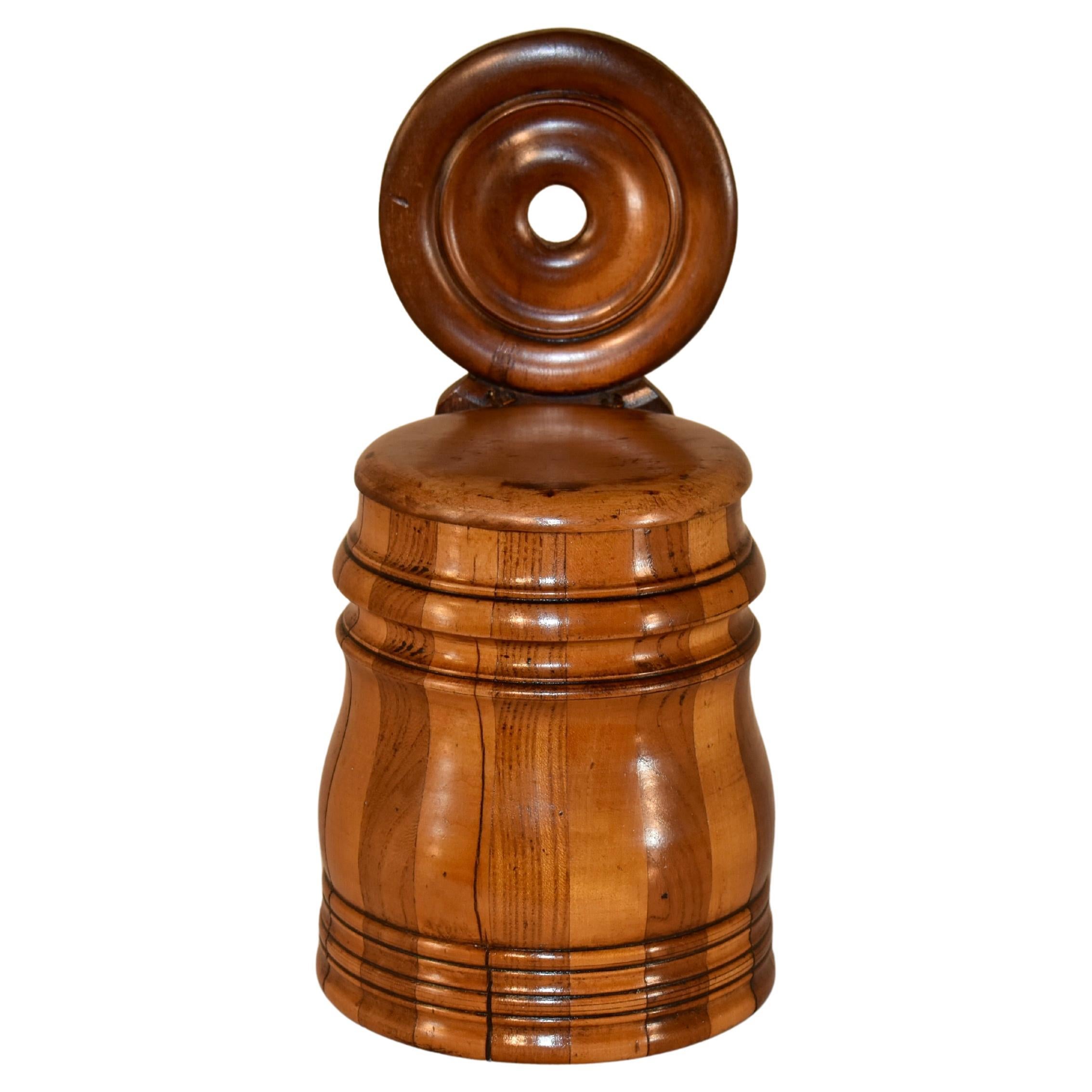 19th Century English Turned Wooden Salt Box