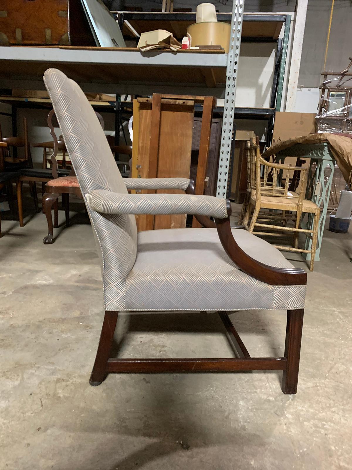 Upholstery 19th Century English Upholstered Library Chair