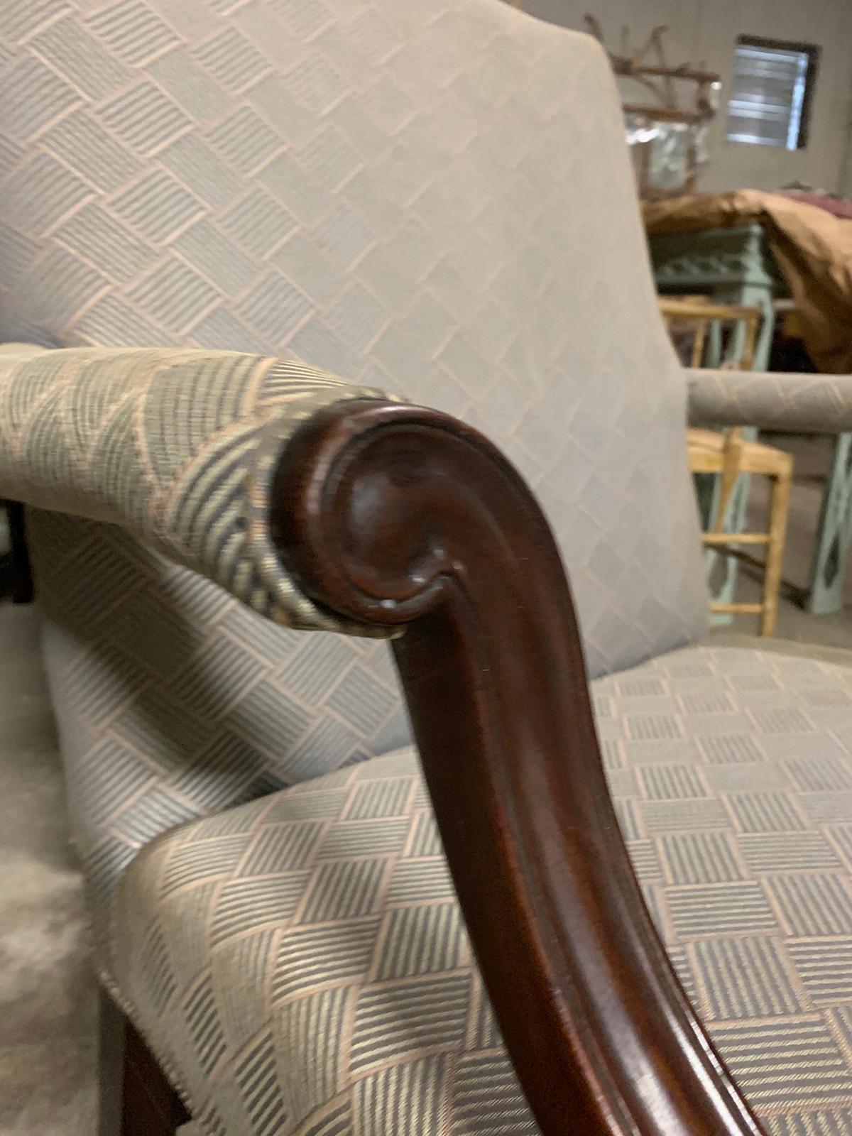 19th Century English Upholstered Library Chair 5