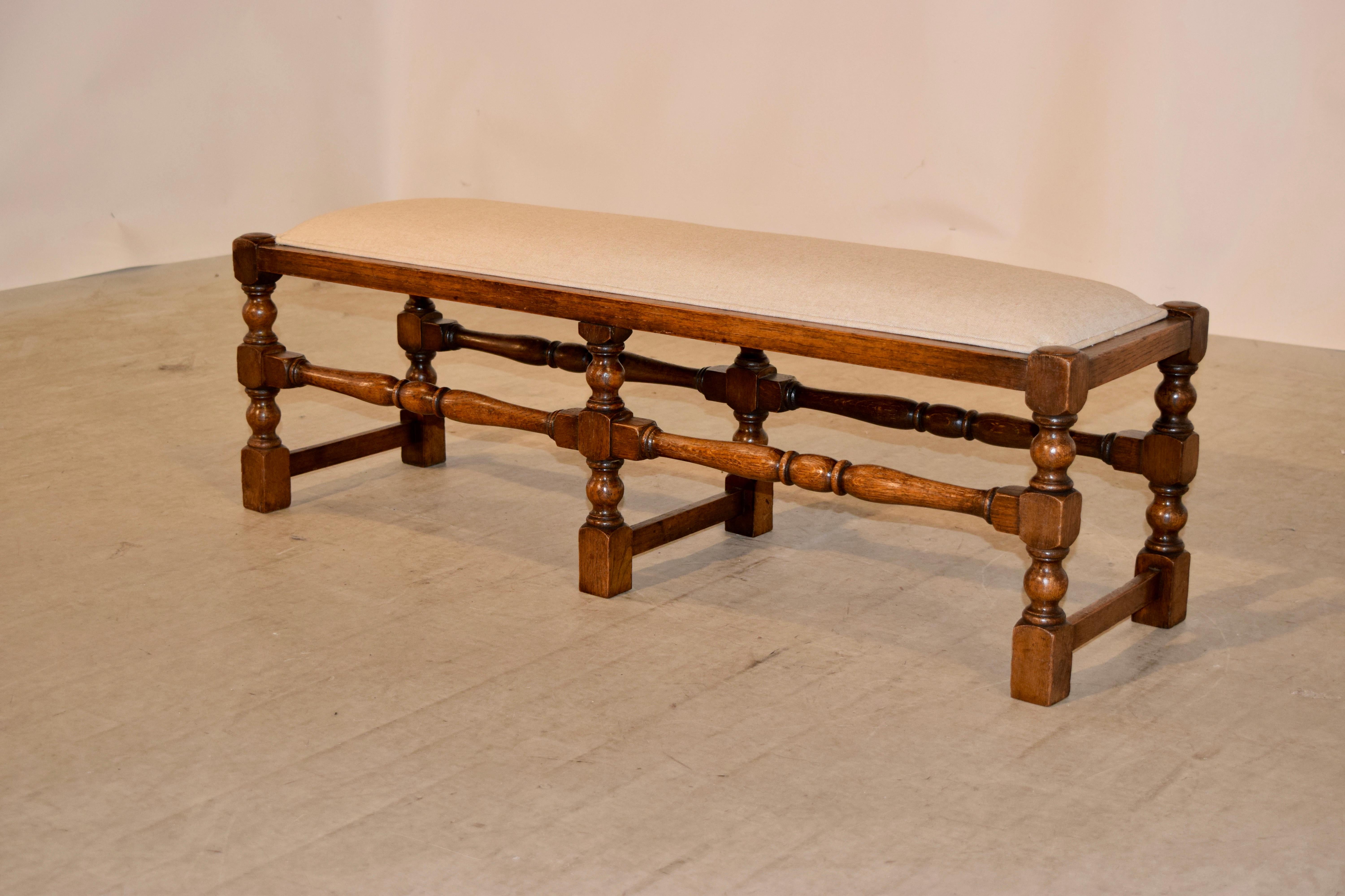 Victorian 19th Century English Upholstered Low Bench