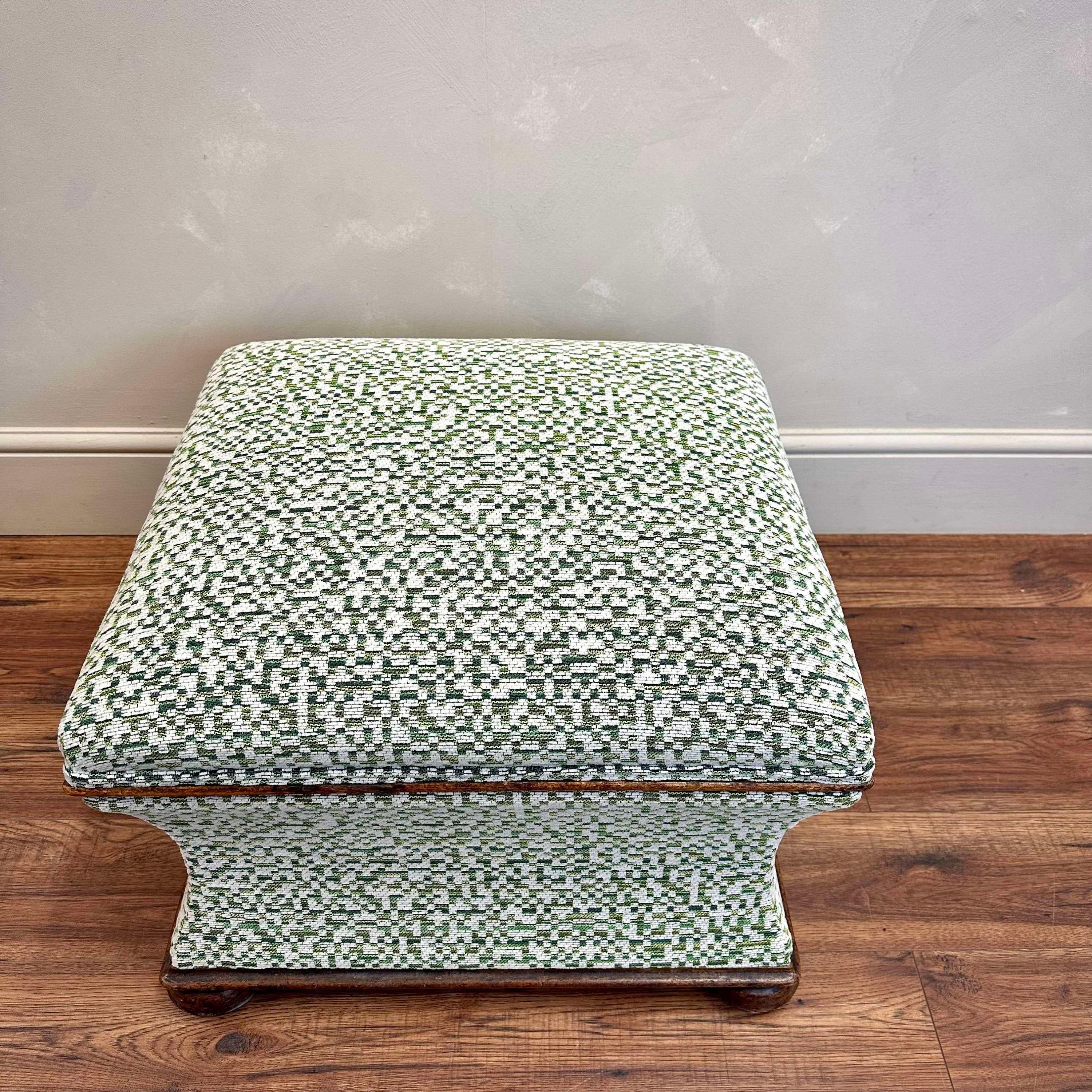 Upholstery 19th Century English upholstered Ottoman Footstool For Sale