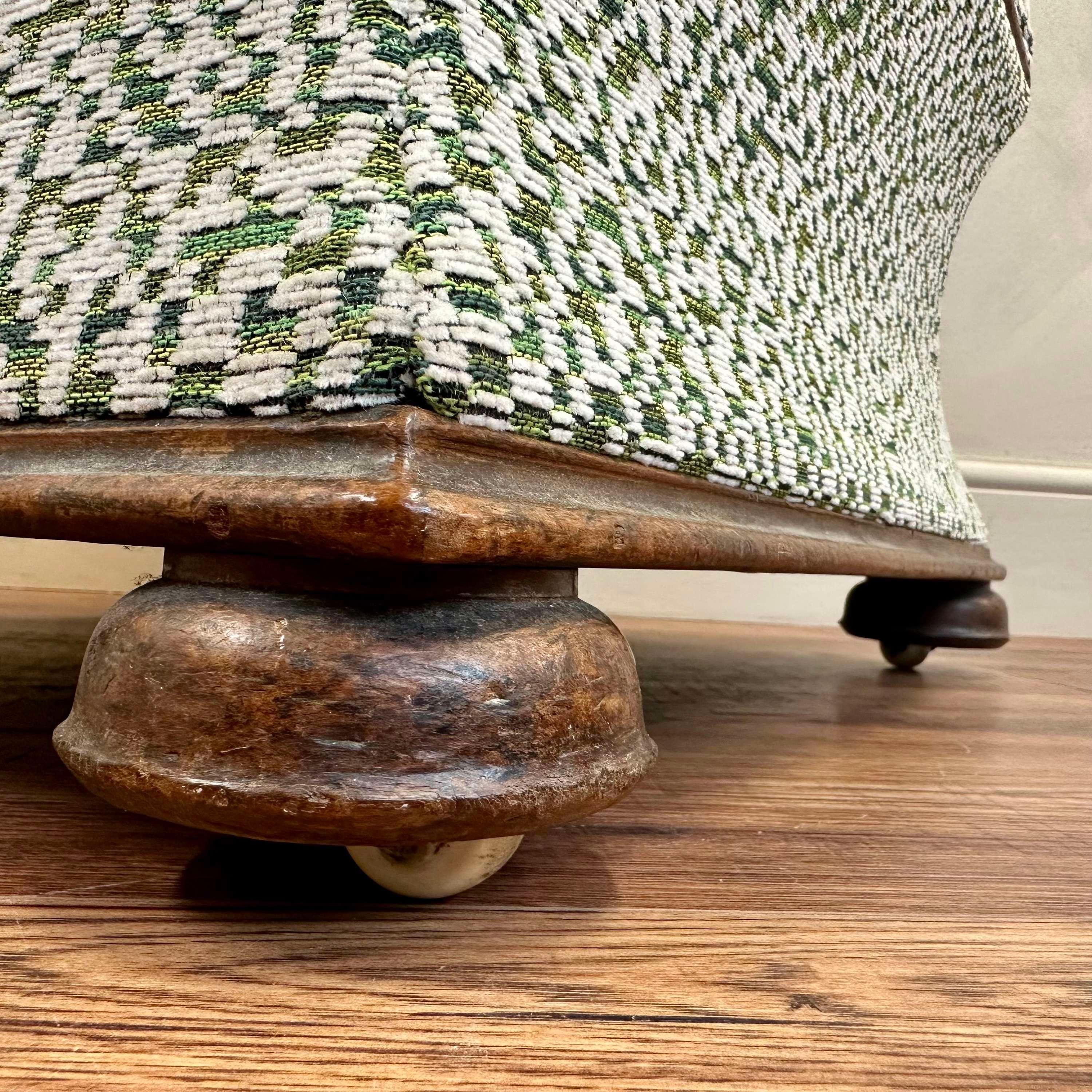 19th Century English upholstered Ottoman Footstool For Sale 1