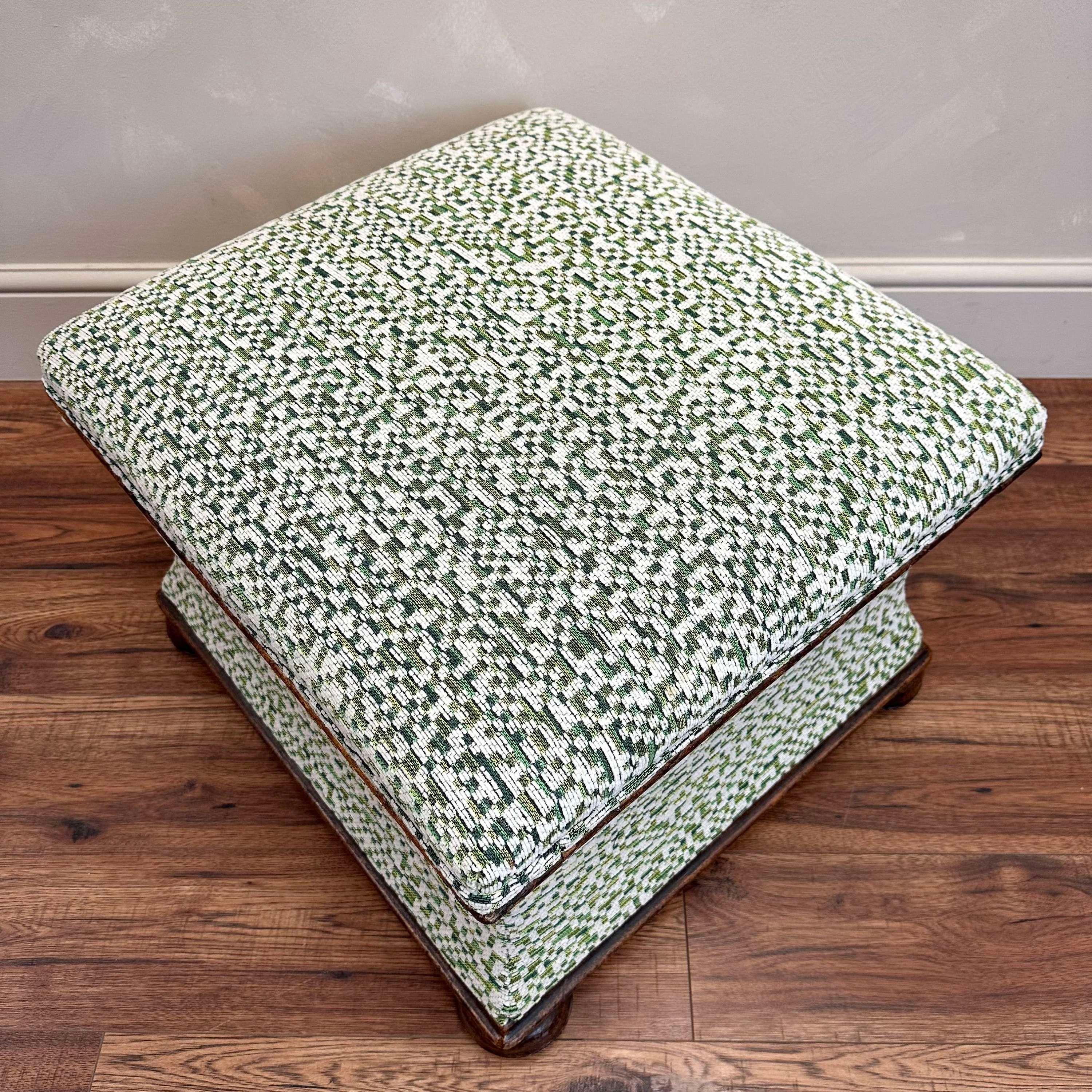 19th Century English upholstered Ottoman Footstool For Sale 2