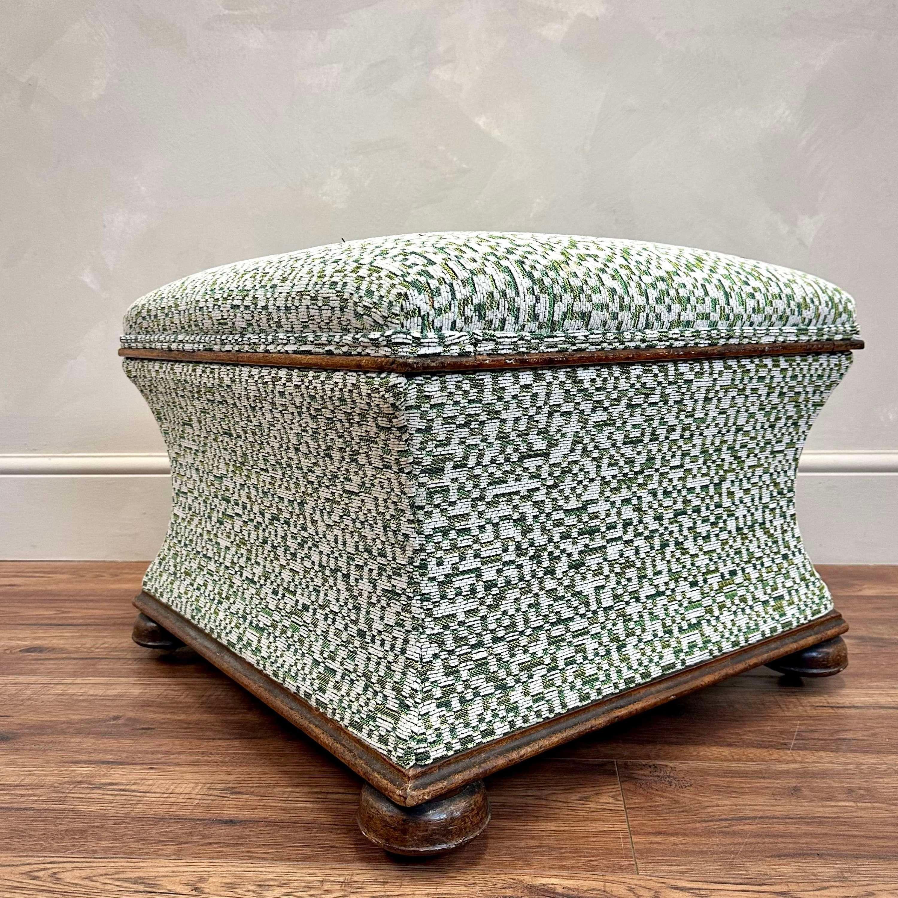 19th Century English upholstered Ottoman Footstool For Sale 3