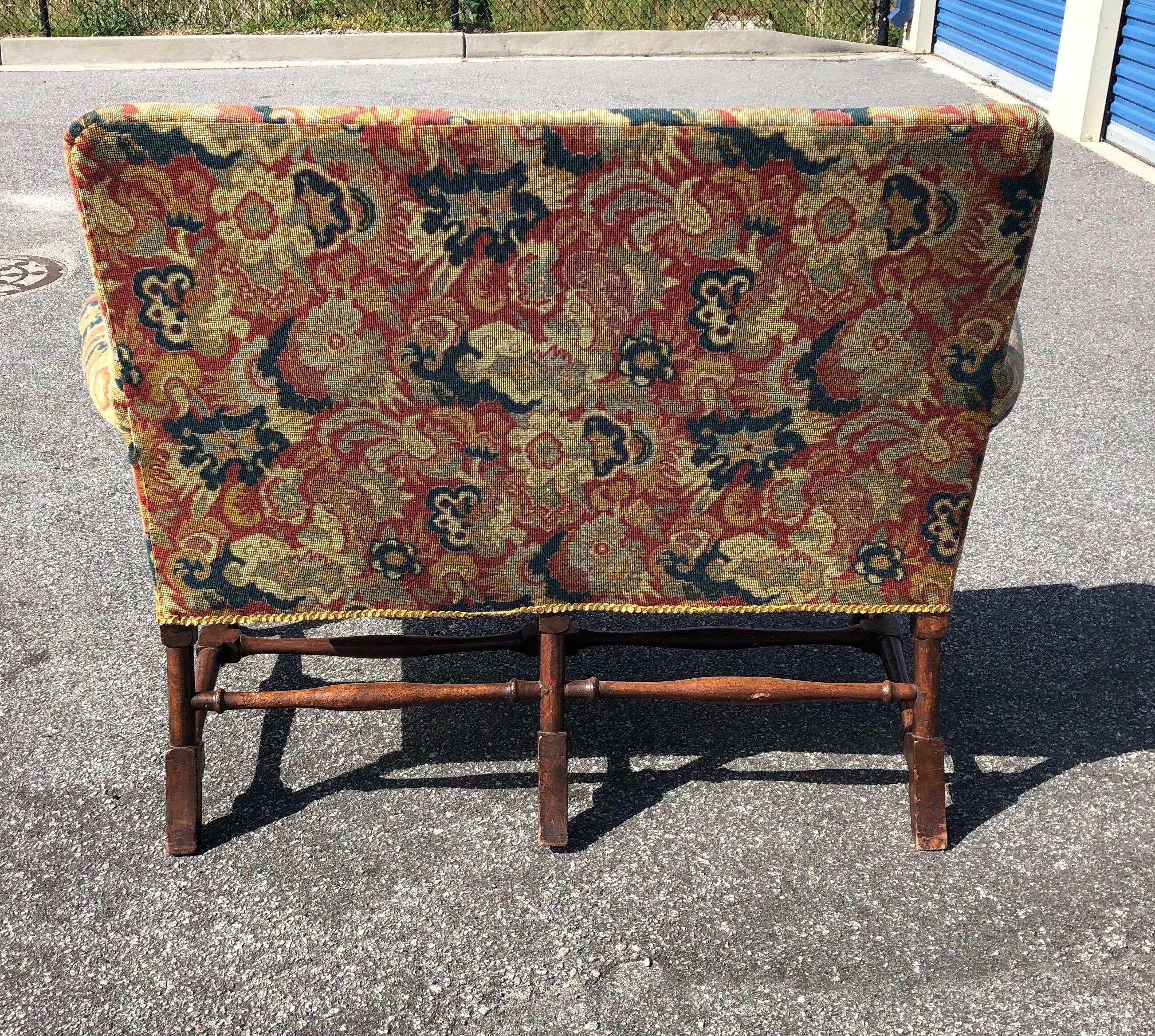 19th Century English Upholstered Settee 2
