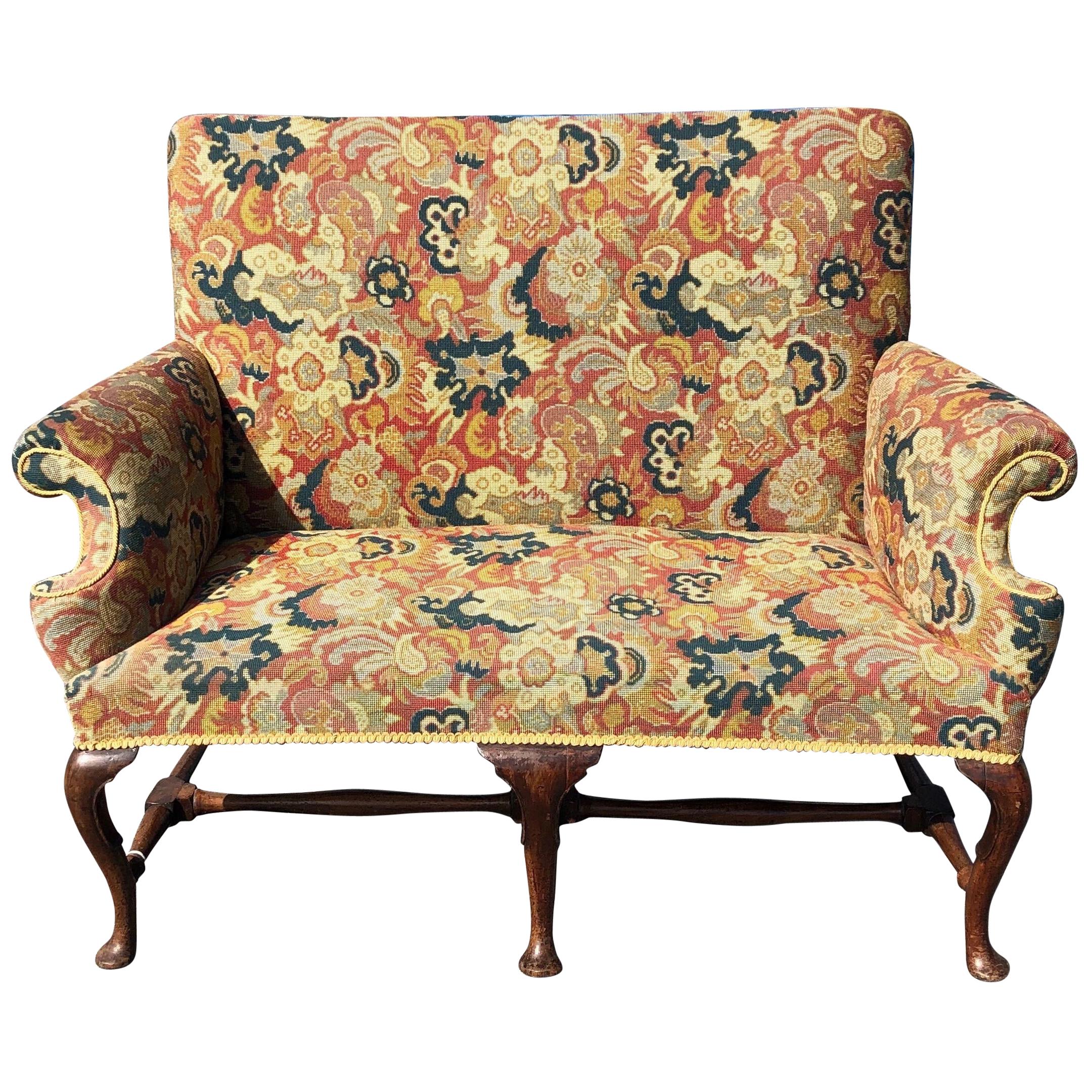 19th Century English Upholstered Settee