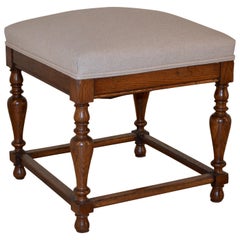 19th Century English Upholstered Stool