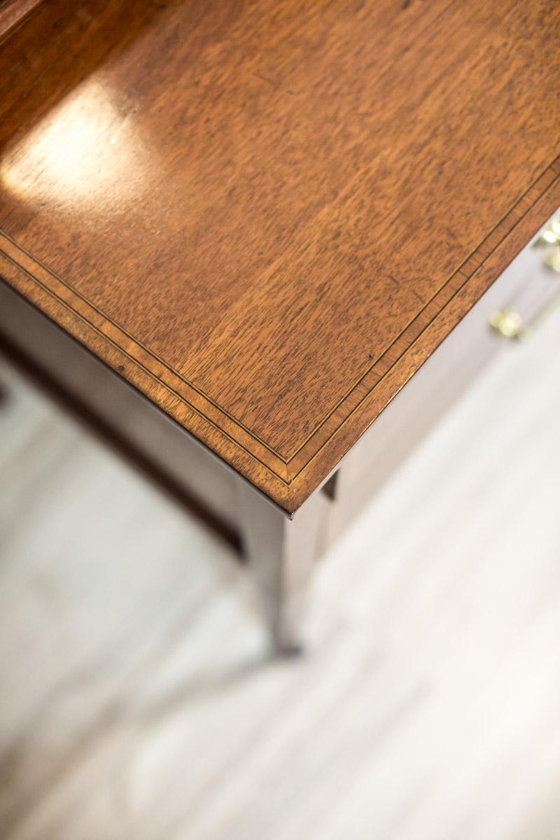19th Century English Softwood & Mahogany Veneer Vanity Table, Signed Maple & Co. For Sale 4