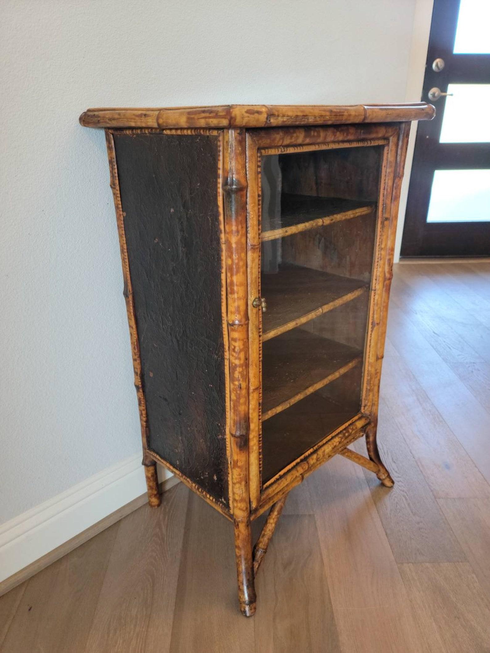 19th Century English Victorian Aesthetic Bamboo Side Cabinet For Sale 4