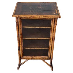 Antique 19th Century English Victorian Aesthetic Bamboo Side Cabinet