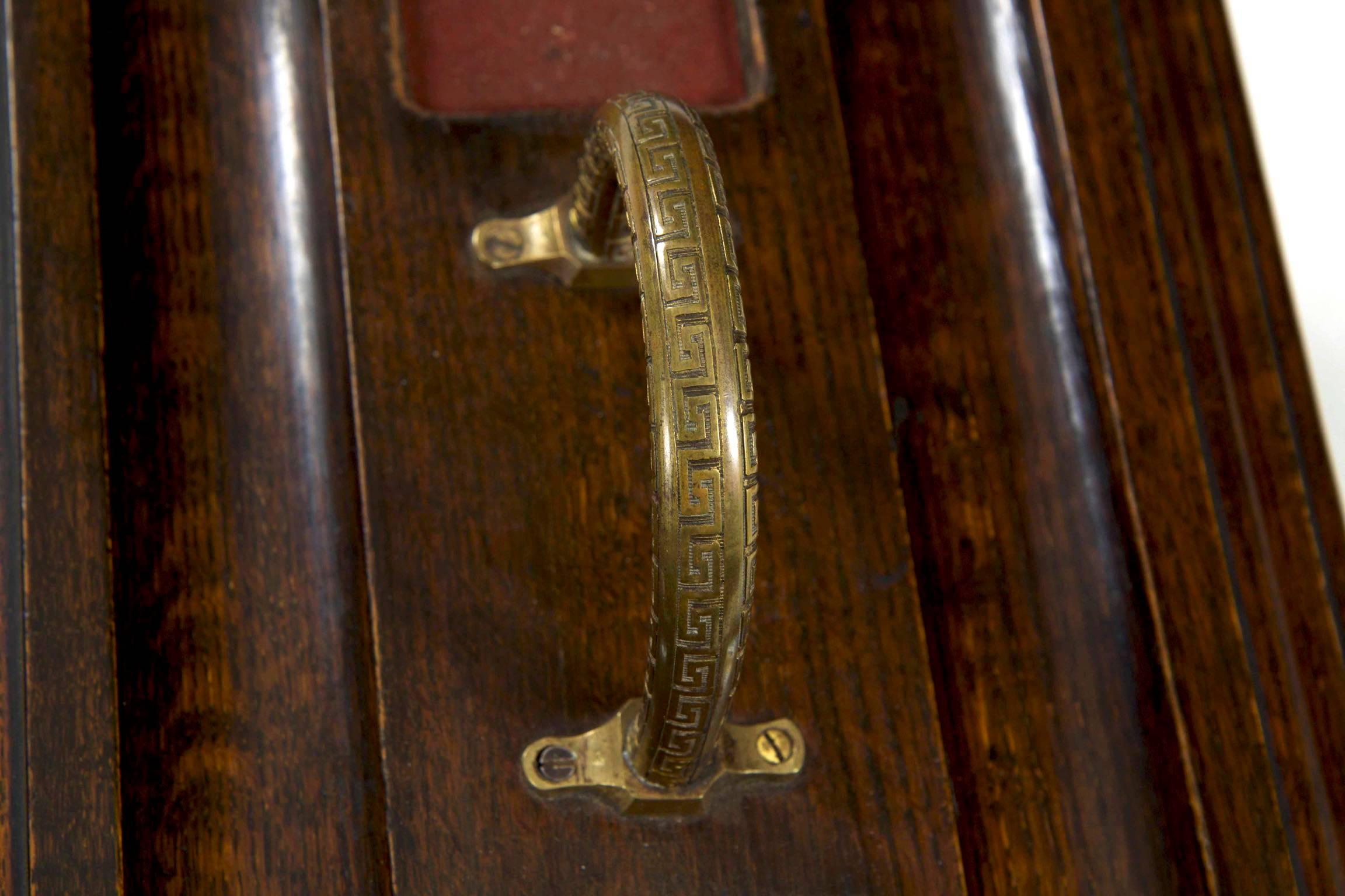 19th Century English Victorian Antique Oak Writing Desk Traveling Box 5