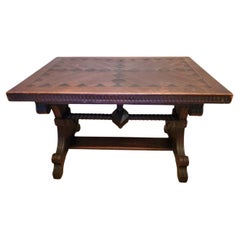 19th Century English Victorian Arts & Crafts Medieval Library Table