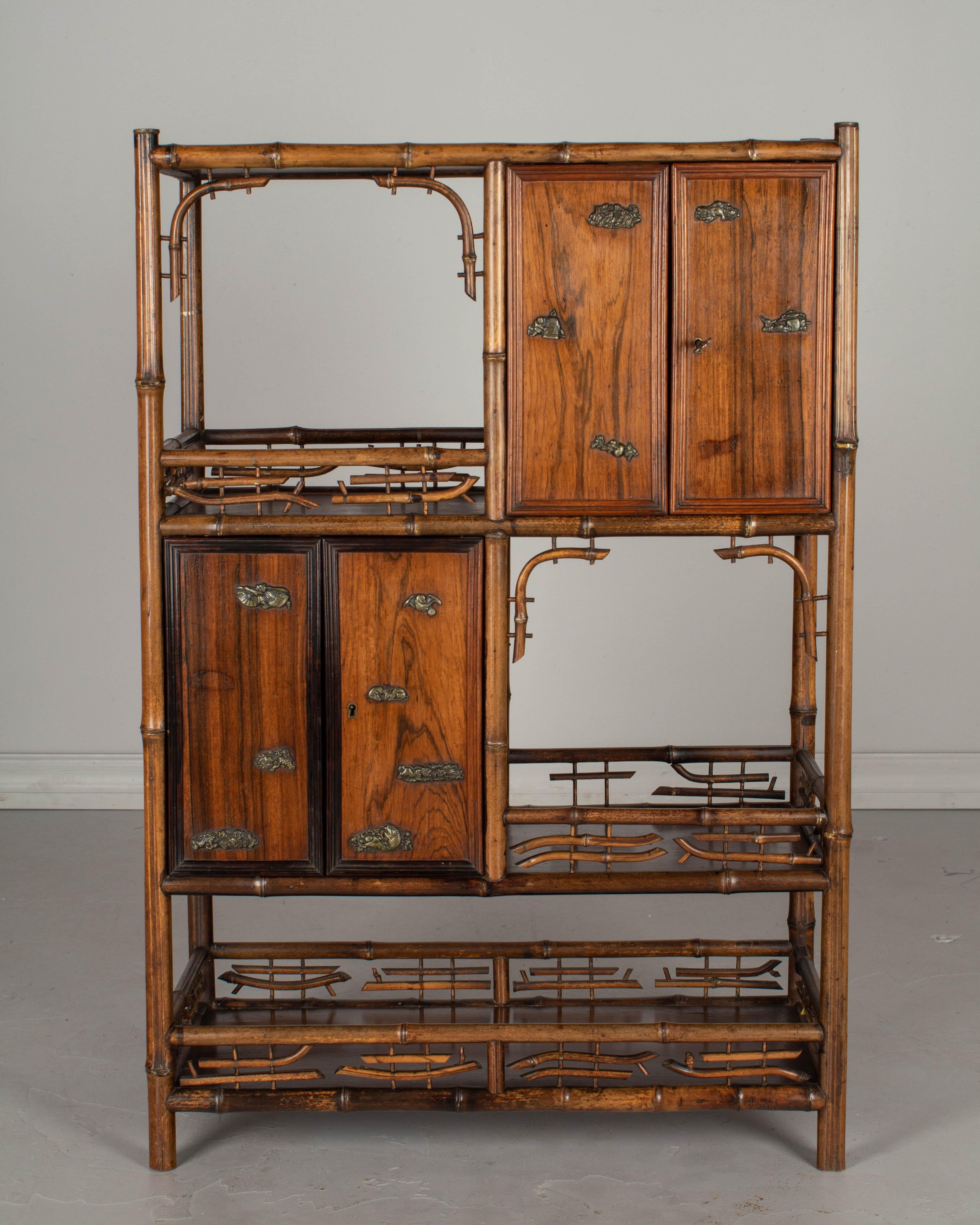 Japonisme 19th Century English Victorian Bamboo Cabinet