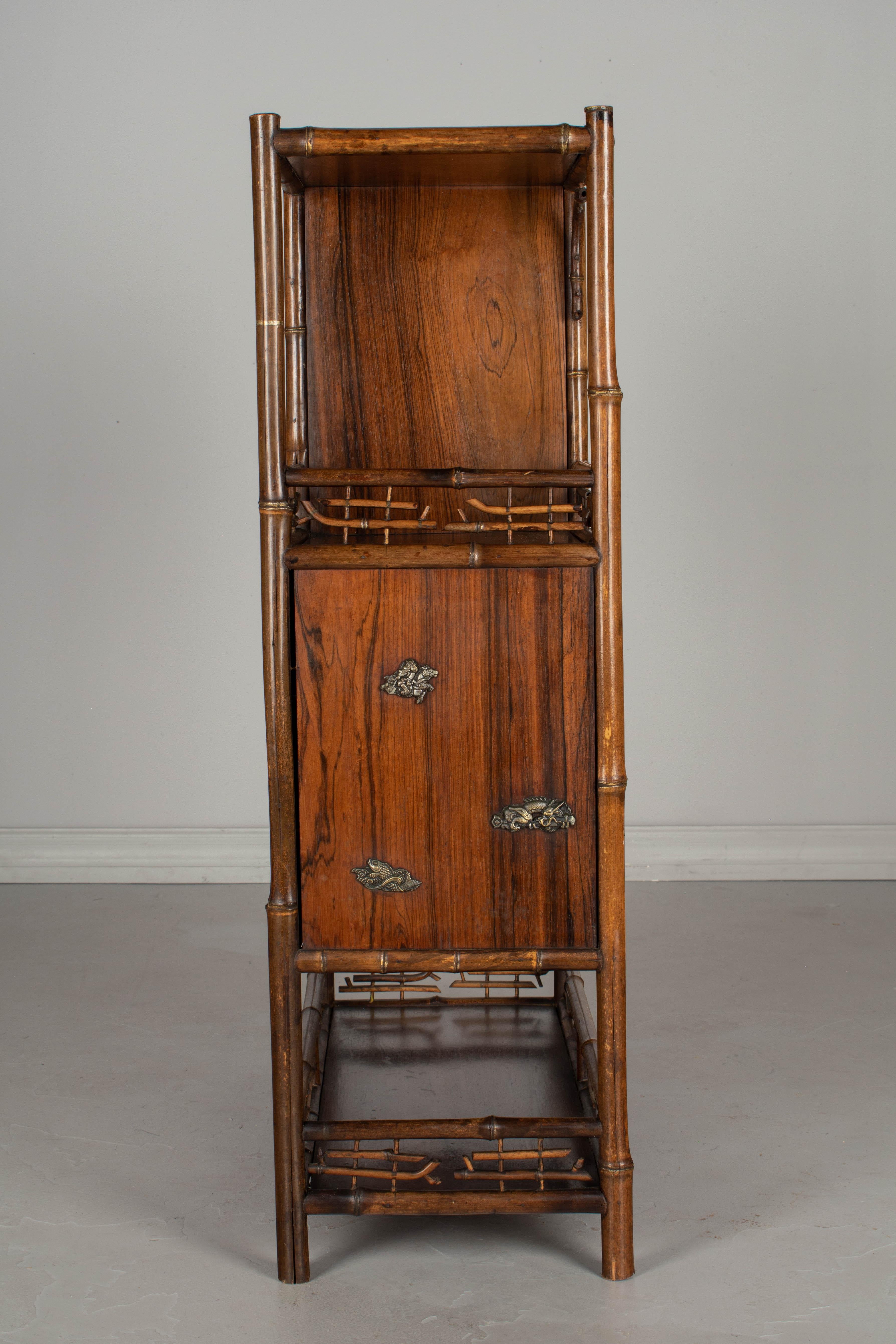 19th Century English Victorian Bamboo Cabinet In Good Condition In Winter Park, FL
