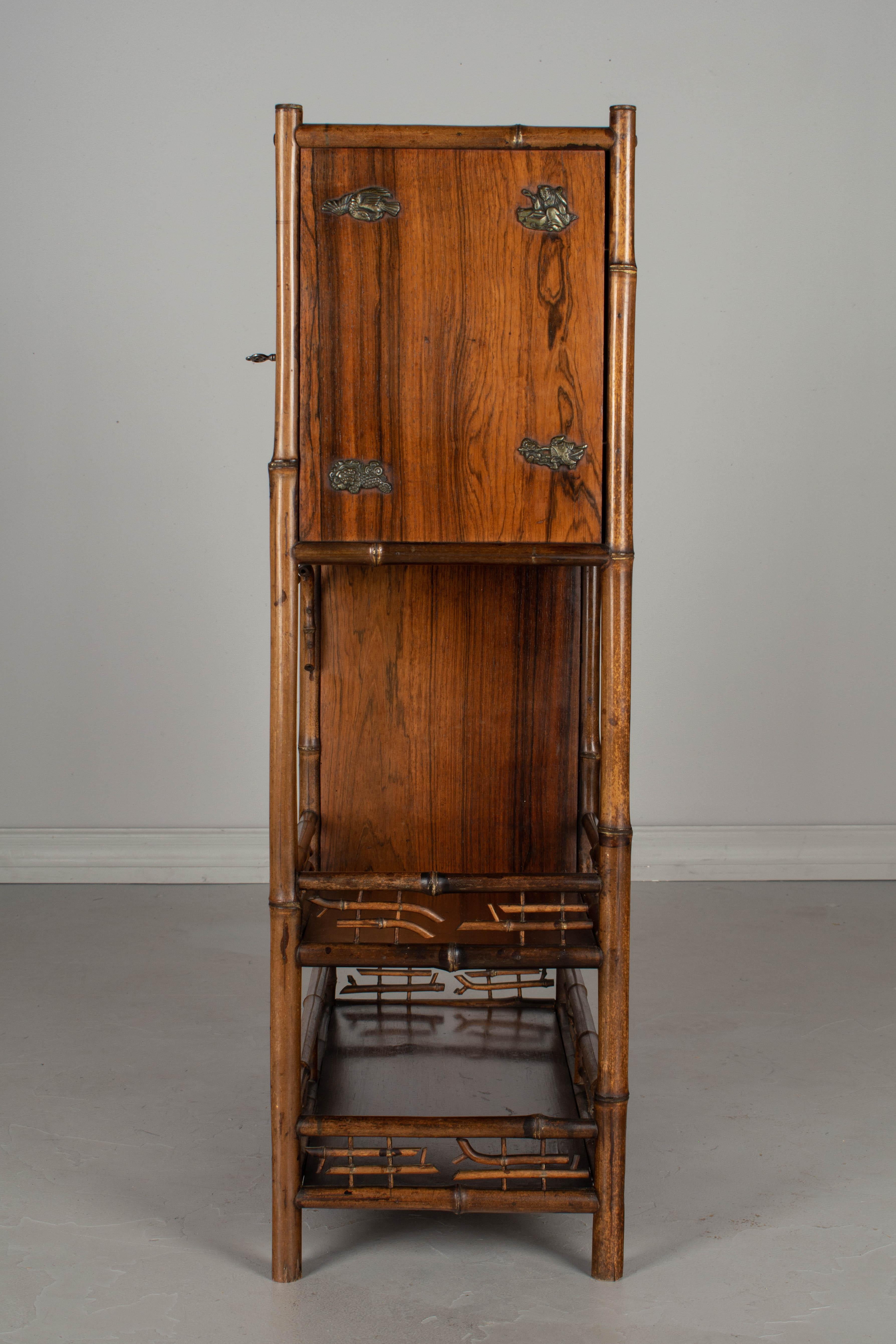 Metal 19th Century English Victorian Bamboo Cabinet