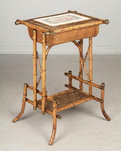 Englischer viktorianischer Bambus-Beistelltisch aus dem 19. Jahrhundert