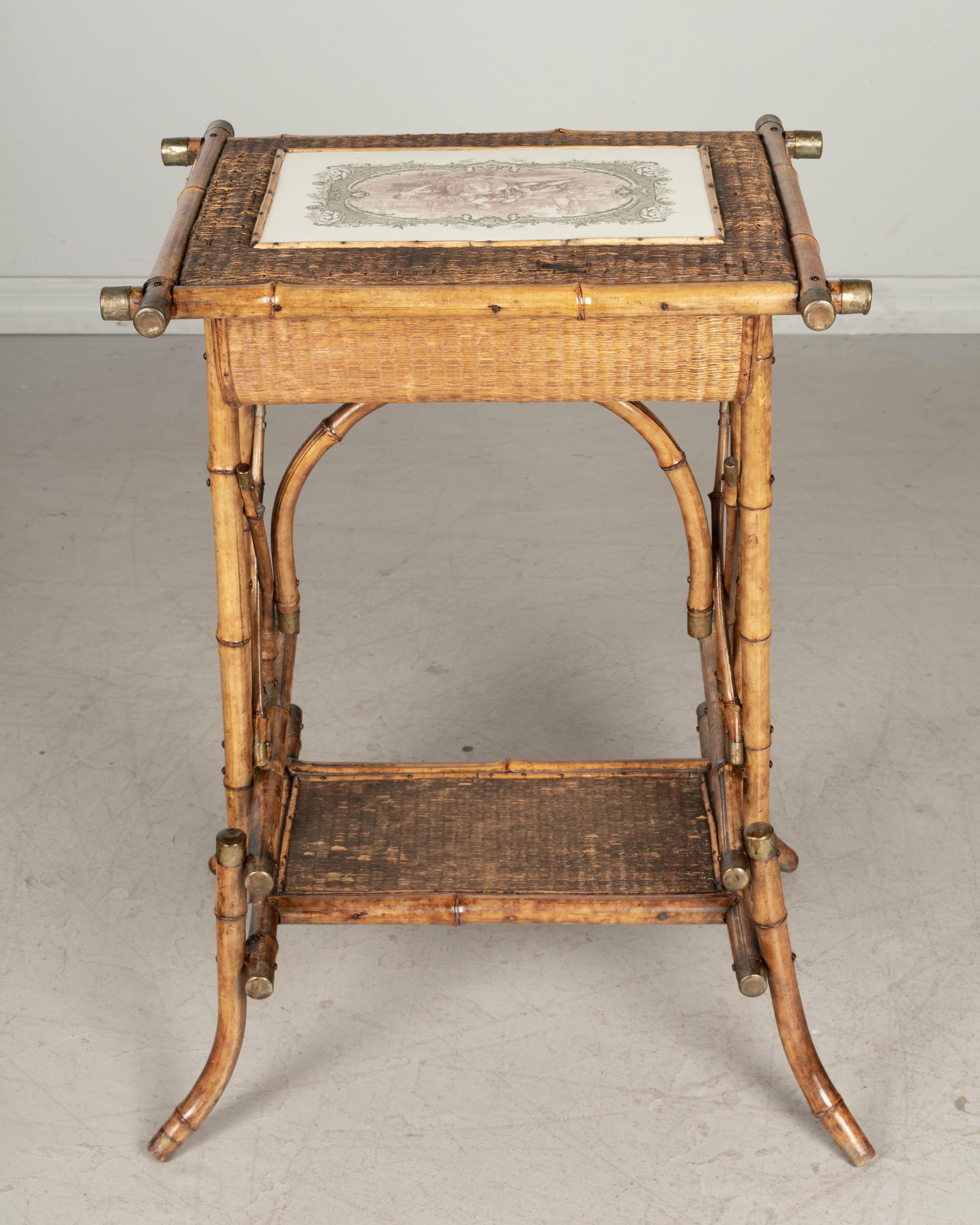 19th Century English Victorian Bamboo Side Table For Sale 1