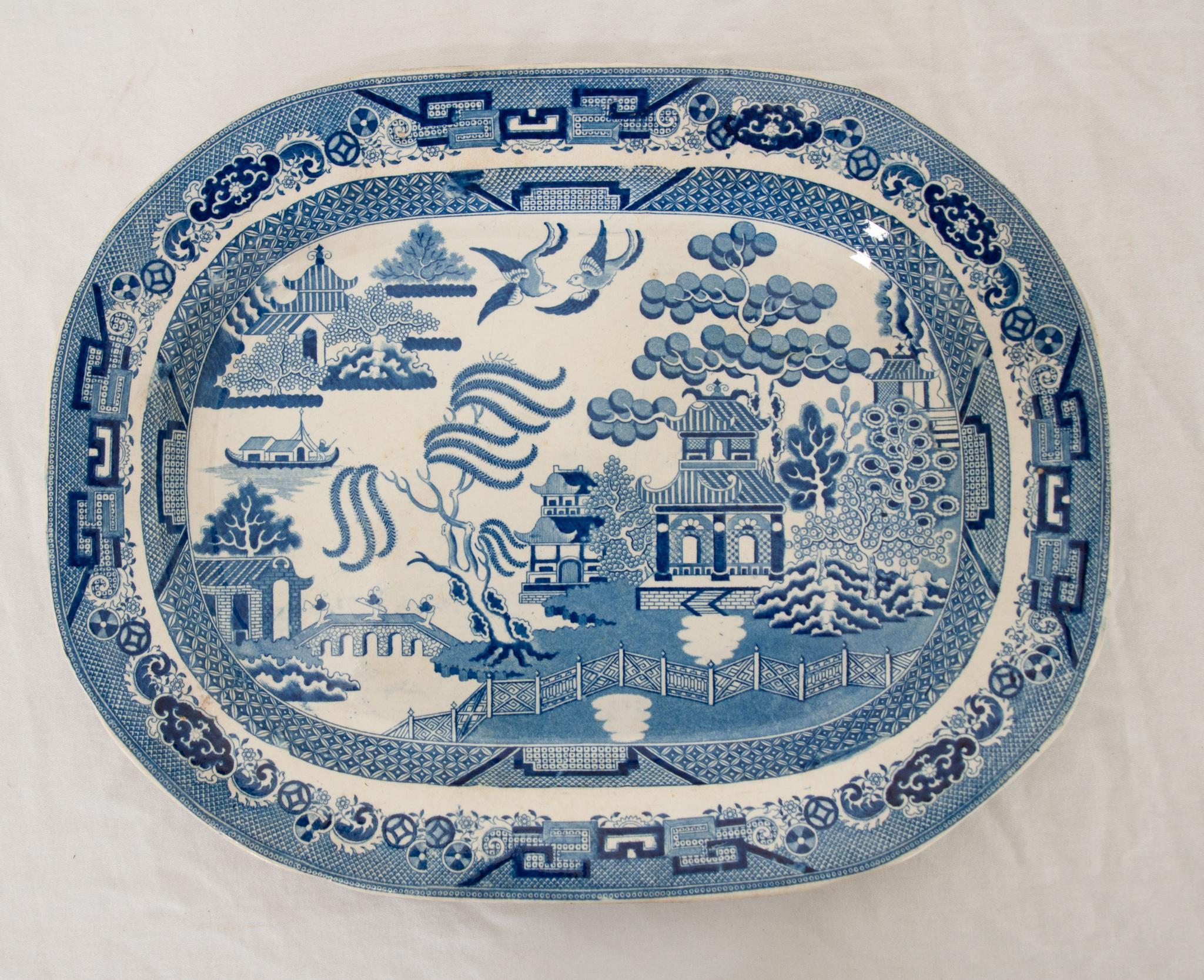 A superb 19th century transferware ironstone platter from England in the classic 