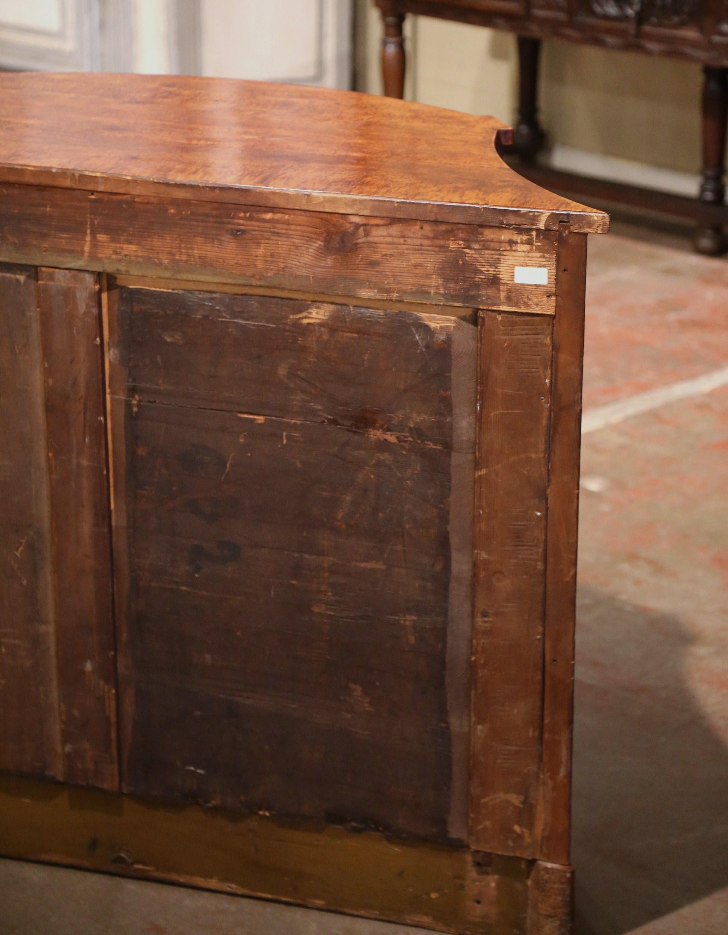 19th Century English Victorian Burl Walnut Bow Front Glass Door Curio Cabinet 6