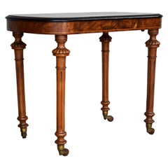 19th Century English Victorian Burr Walnut and Satinwood Inlaid Occasional Table