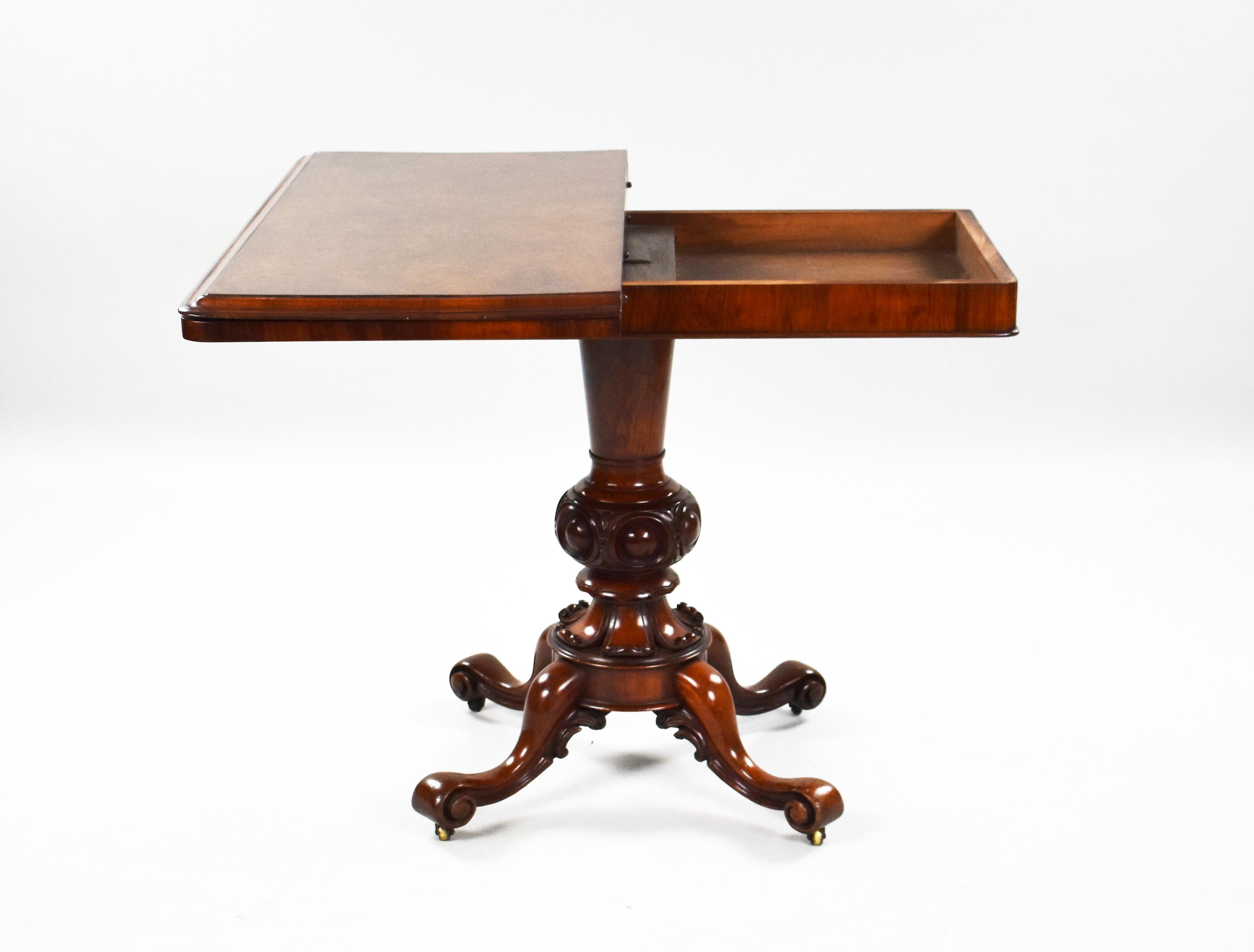 Early Victorian 19th Century English Victorian Burr Walnut Card Table For Sale