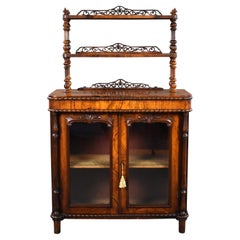19th Century English Victorian Burr Walnut Chiffonier