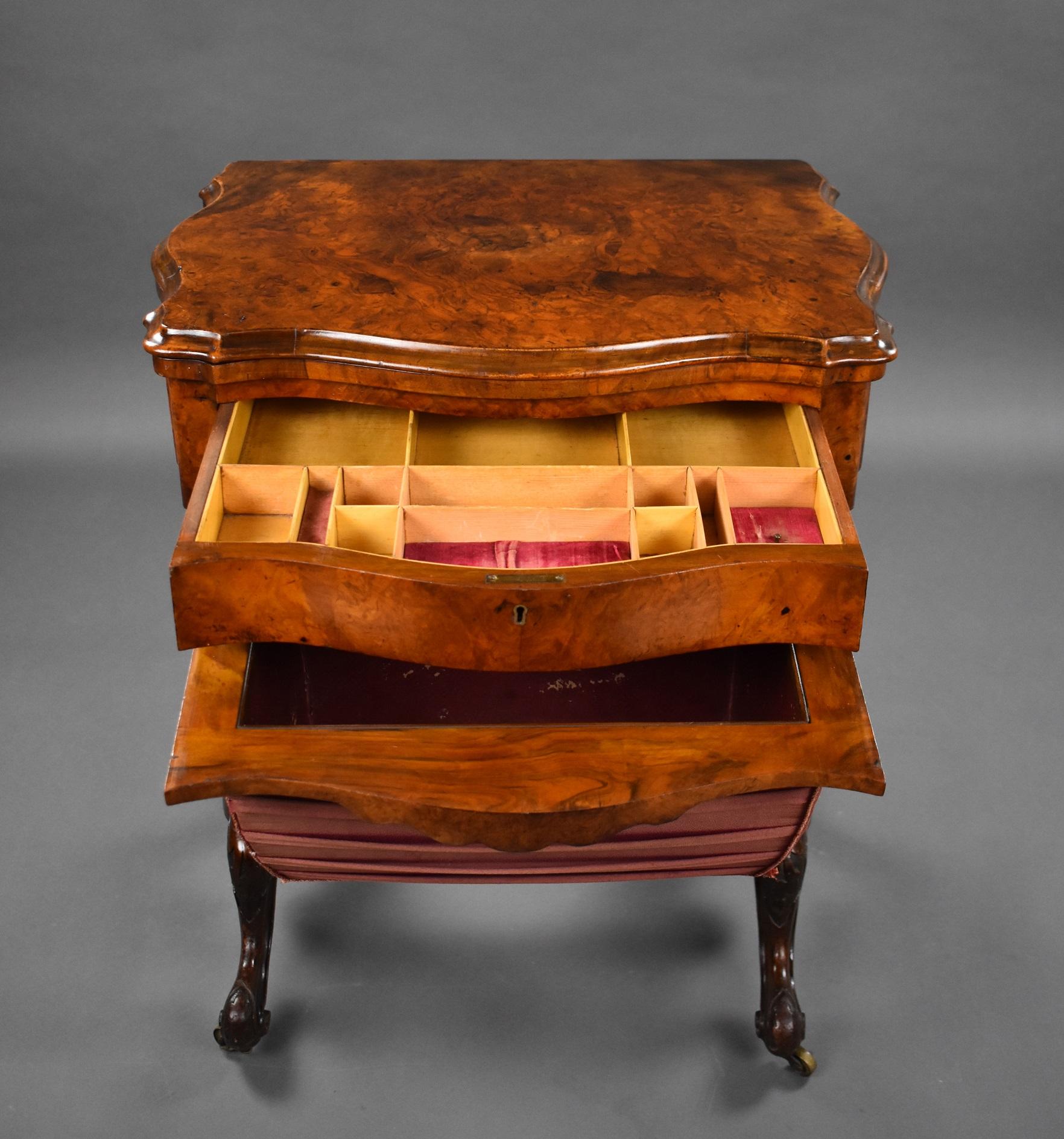 19th Century English Victorian Burr Walnut Games Table For Sale 11