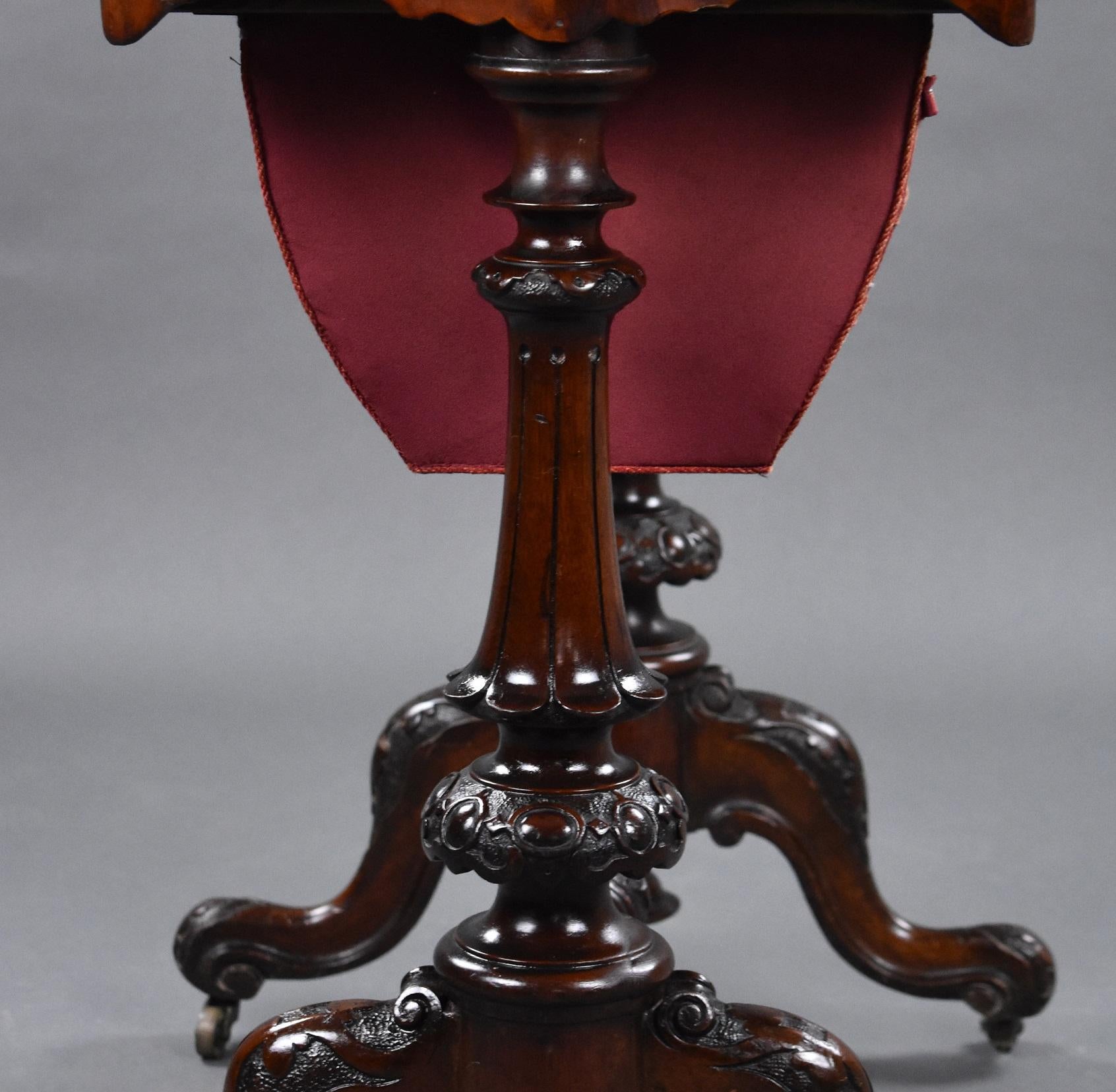 19th Century English Victorian Burr Walnut Games Table For Sale 2