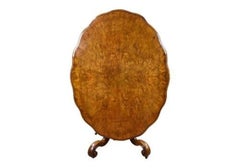 19th Century, English Victorian Burr Walnut Loo Table