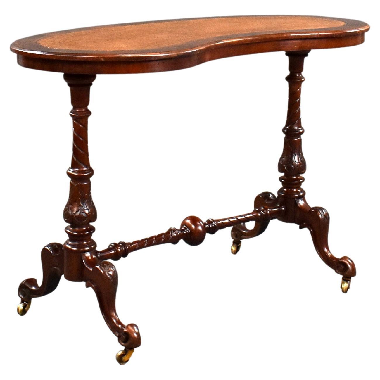 19th Century English Victorian Burr Walnut Writing Table For Sale