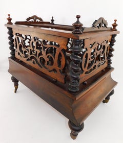 19th Century English Victorian Canterbury Stand Sheet Music Rack Brass Castors