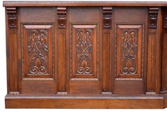 19th Century English Victorian Carved Oak Canted Corner Home Bar