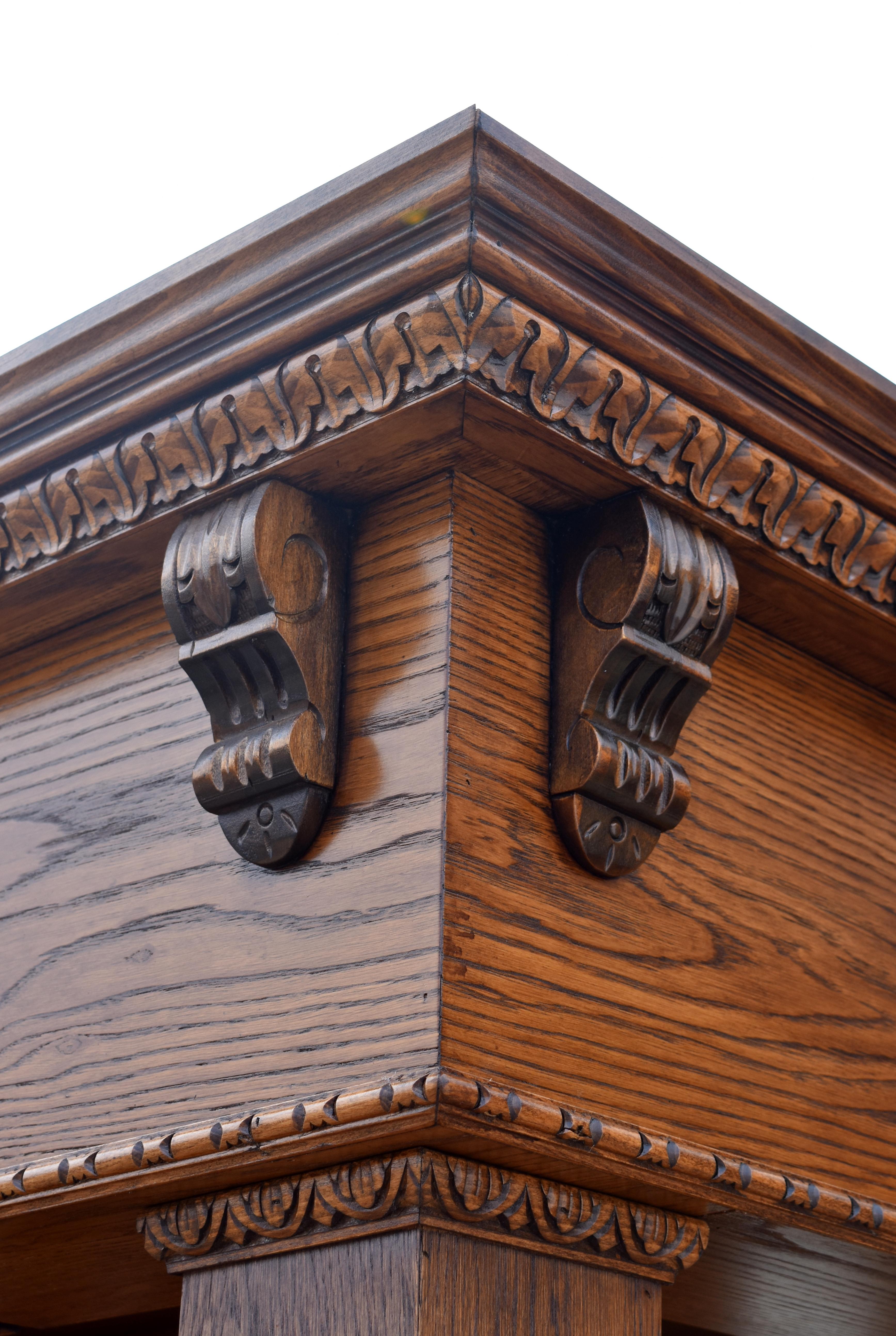 19th Century English Victorian Carved Oak Corner Bar 9