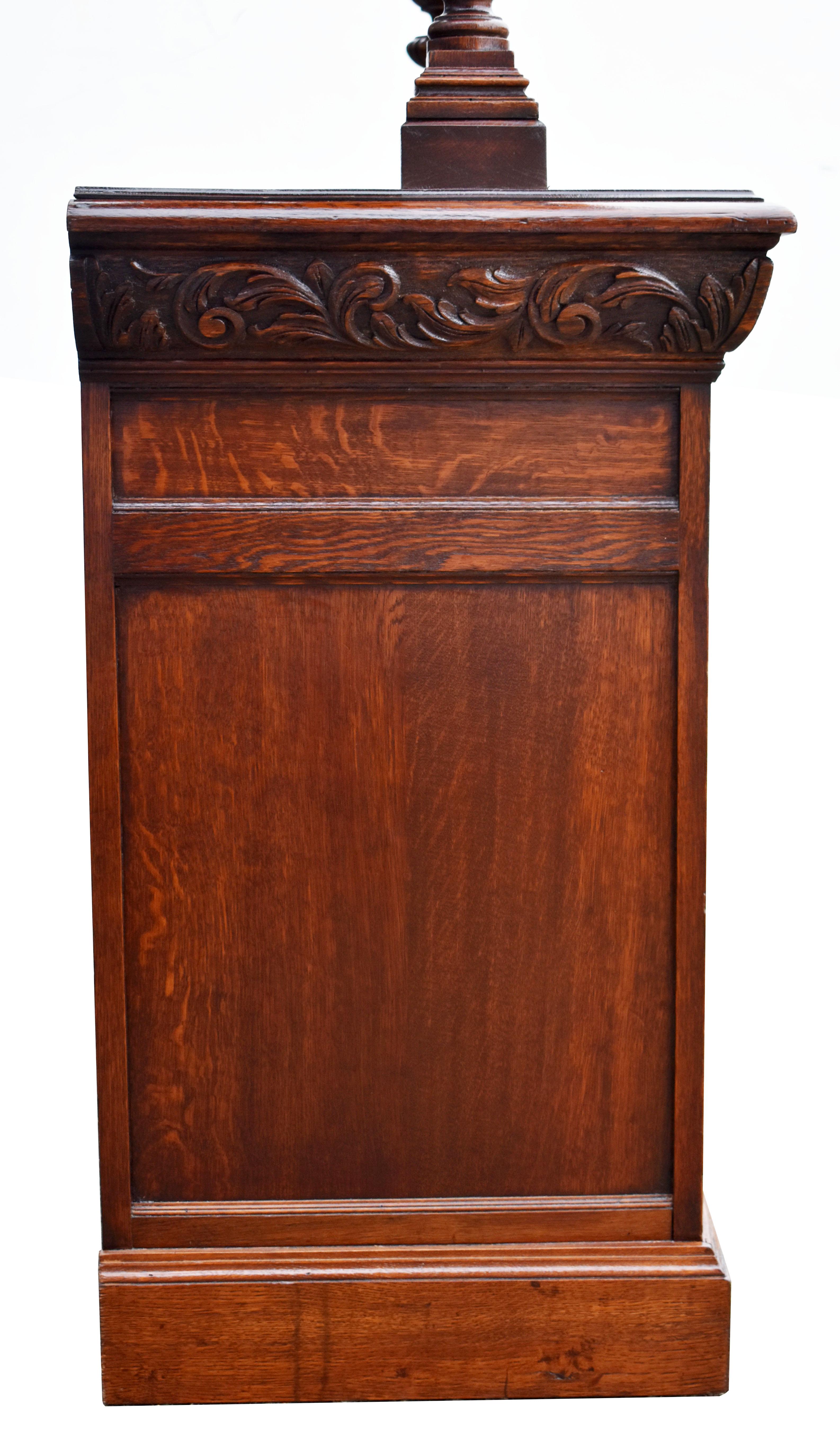 19th Century English Victorian Carved Oak Front and Back Bar 9